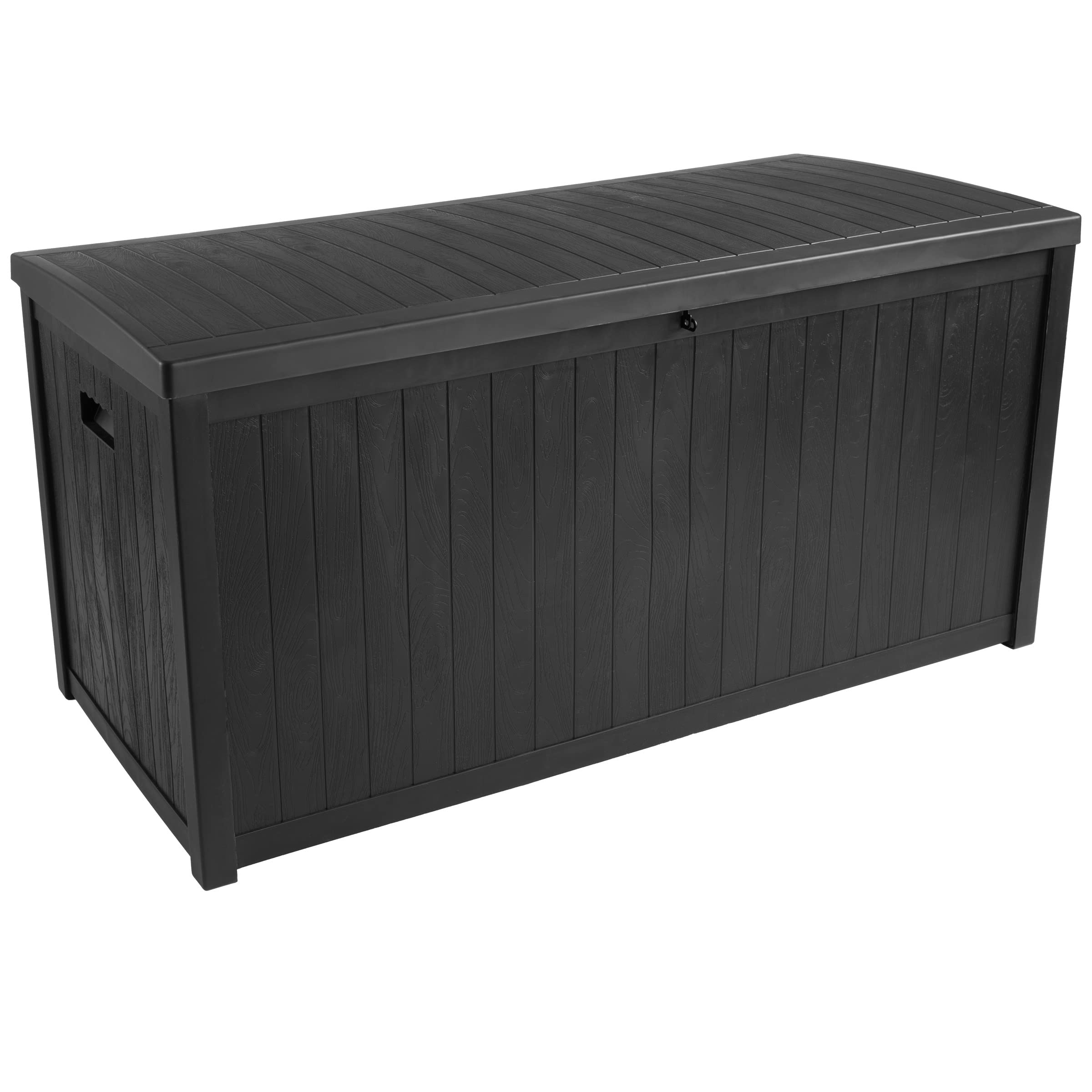 **113 Gallon Waterproof Outdoor Storage Box - Lockable Deck Box for Pool Accessories, Patio Furniture Cushions & Package Deliveries - Black - Ideal for Backyard, Garden & Poolside Storage**