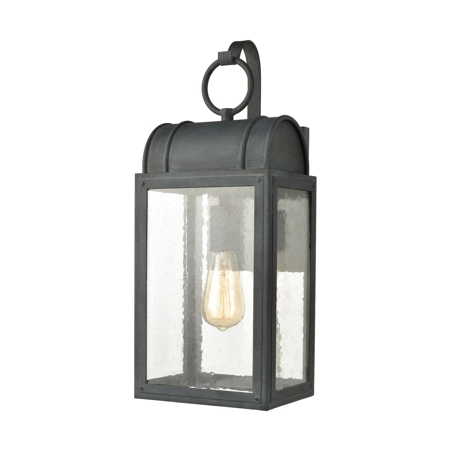 Elk Home 45482/1 Heritage Hills 19-Inch High 1-Light Outdoor Wall Sconce in Aged Zinc Finish - Perfect for Porch, Patio, Garden & Entryway Lighting