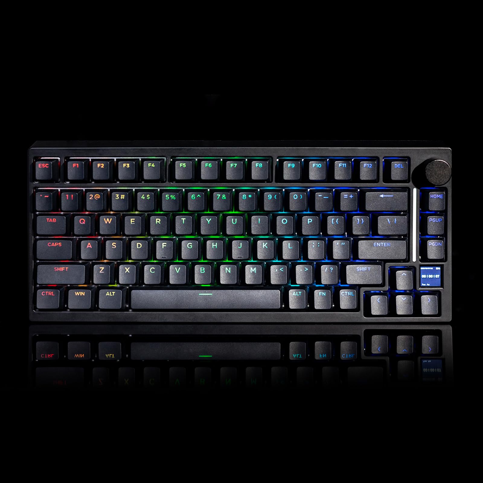 GK GAMAKAY TK75HE V2 Wired Mechanical Gaming Keyboard - 75% Layout, 8KHz Polling Rate, 0.01mm Rapid Trigger Accuracy, Hall Effect Magnetic Switches, RGB Backlit, TFT Screen (Black, Magnetic Phoenix) - Perfect for Competitive Gaming, Esports & Typing