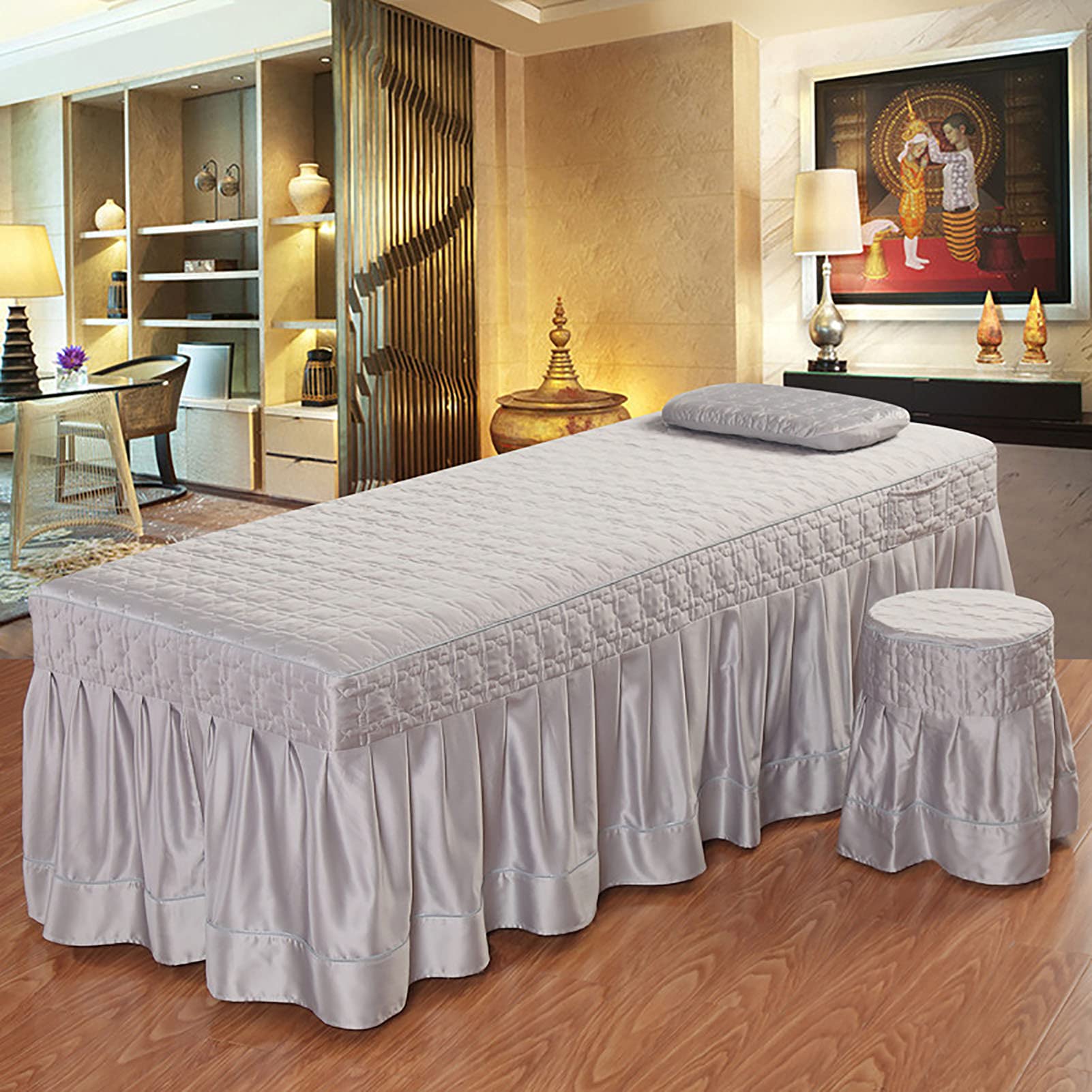 4-Piece Microfiber Massage Table Sheet Set - White 190x70cm (75x28in) - Soft, Stain-Resistant Beauty Salon Bed Cover for Massage Therapy, Spa & Facial Treatments - Perfect for Professional Massage Tables, Salon Beds and Home Use