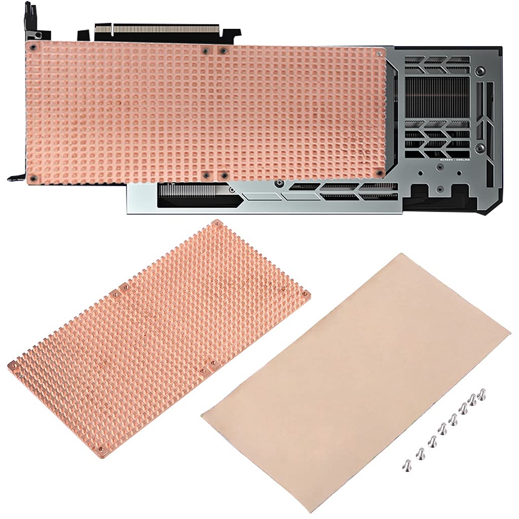 HOOLRZI Full Cover GPU Copper Cooling Backplate for NVIDIA RTX 3090/3080 - Enhanced Heat Dissipation for Gaming PC & Workstation Graphics Cards - Perfect for High-Performance Gaming, 3D Rendering & Cryptocurrency Mining