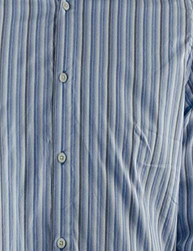 Men's Multi-Striped Oxford Shirt - Classic Blue Casual Button Down Shirt for Office, Business & Smart Casual Wear
