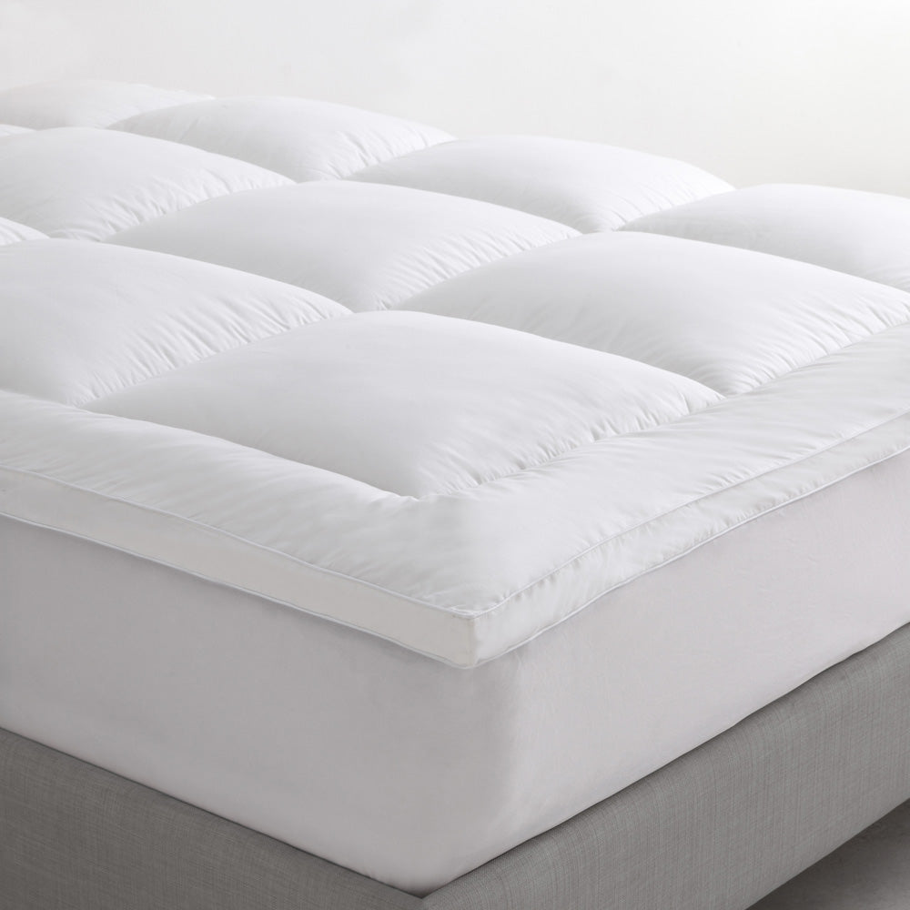 Premium 1100GSM Fitted Pillowtop Mattress Topper for Double Bed - Ultra Soft & Supportive Memory Foam Mattress Pad for Enhanced Comfort & Pressure Relief - Perfect for Back Pain Relief & Better Sleep