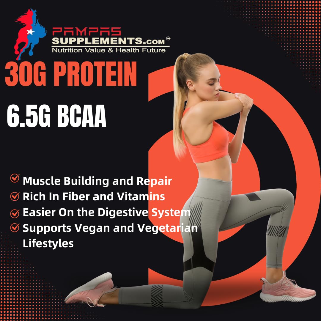 Best Vegan Protein Powder - Strawberry Flavor, 2 LB | 30g Plant-Based Protein, 7g Prebiotic Fiber | Lactose-Free, Non-GMO | Perfect for Post-Workout Shakes, Smoothies & Healthy Breakfast