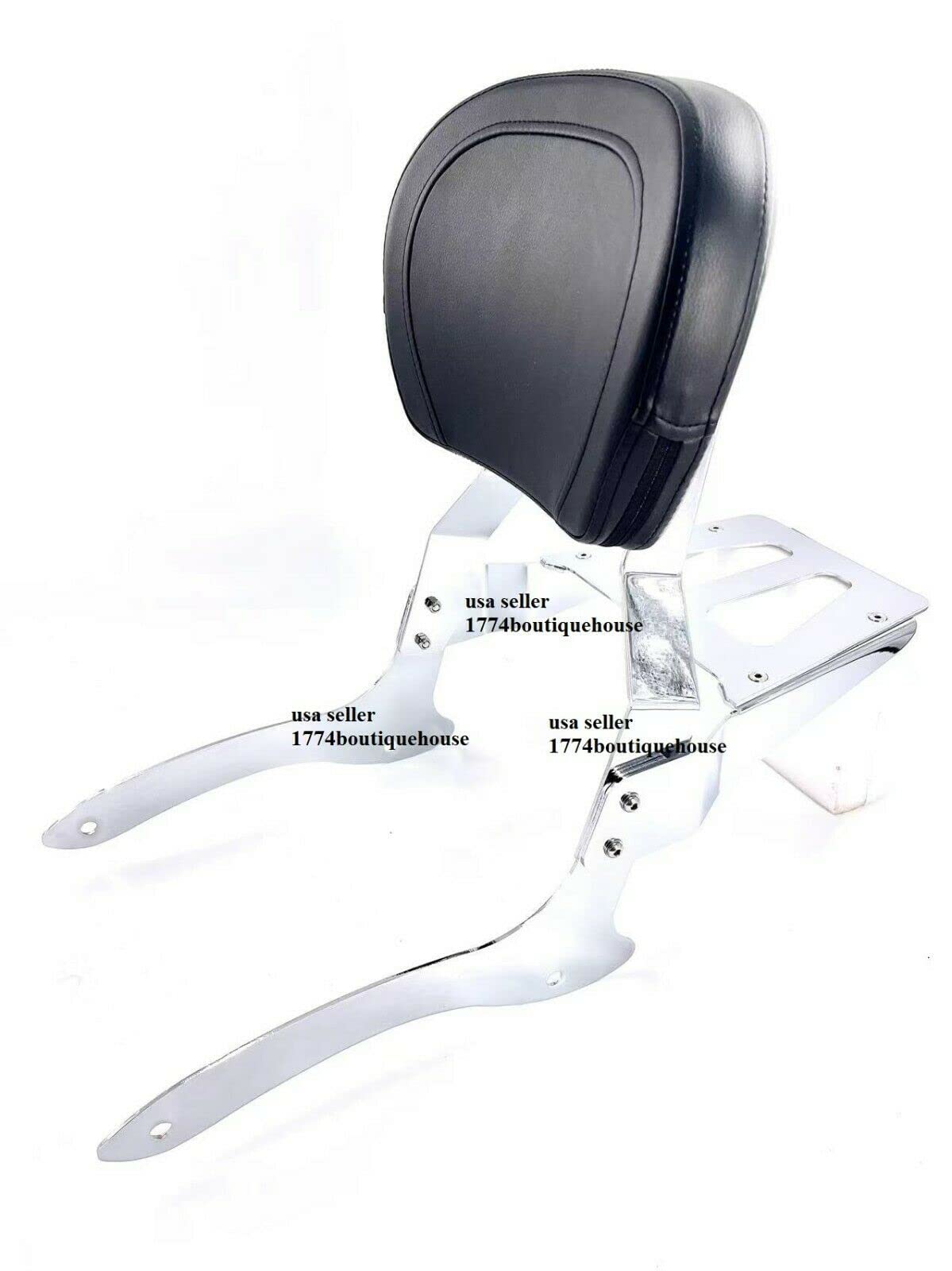 JMEI Sissy Bar with Luggage Rack for Yamaha Vstar 1100 XVS1100 Custom (1998-2016) - Heavy Duty Backrest & Storage Solution for Motorcycle Touring & Long Rides