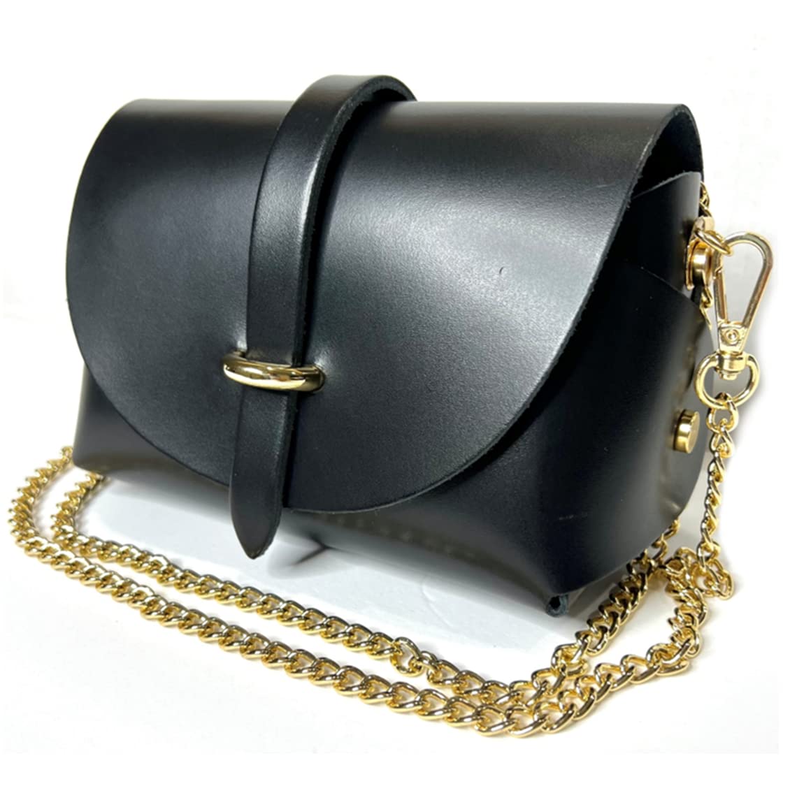 Allyson Women's Italian Leather Crossbody Bag with Golden Chain & Woven Strap - Fashionable Lightweight Purse for Work, Travel & Everyday Use
