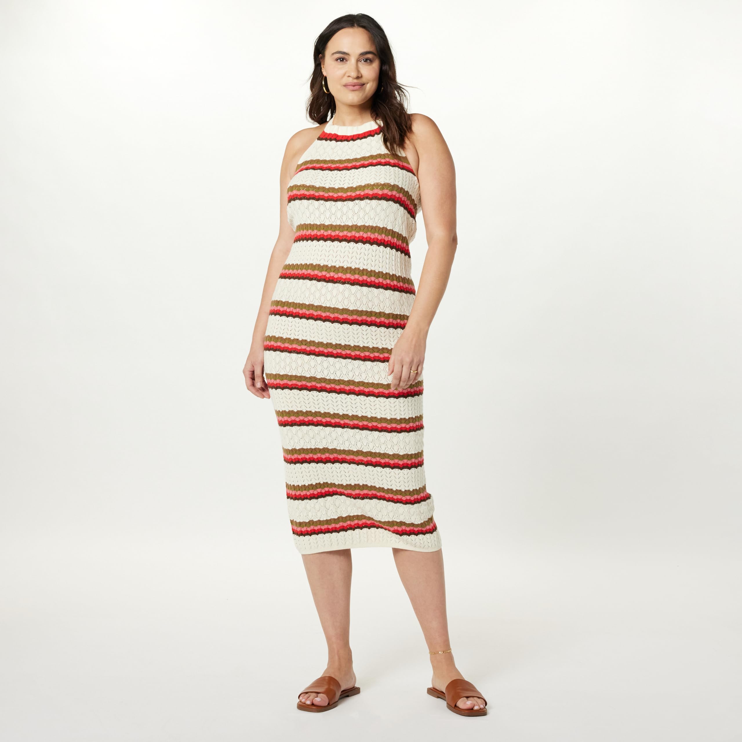 The Drop Women's Jayla Sleeveless Crochet Midi Dress - Boho Summer Dress for Beach, Vacation & Casual Outings