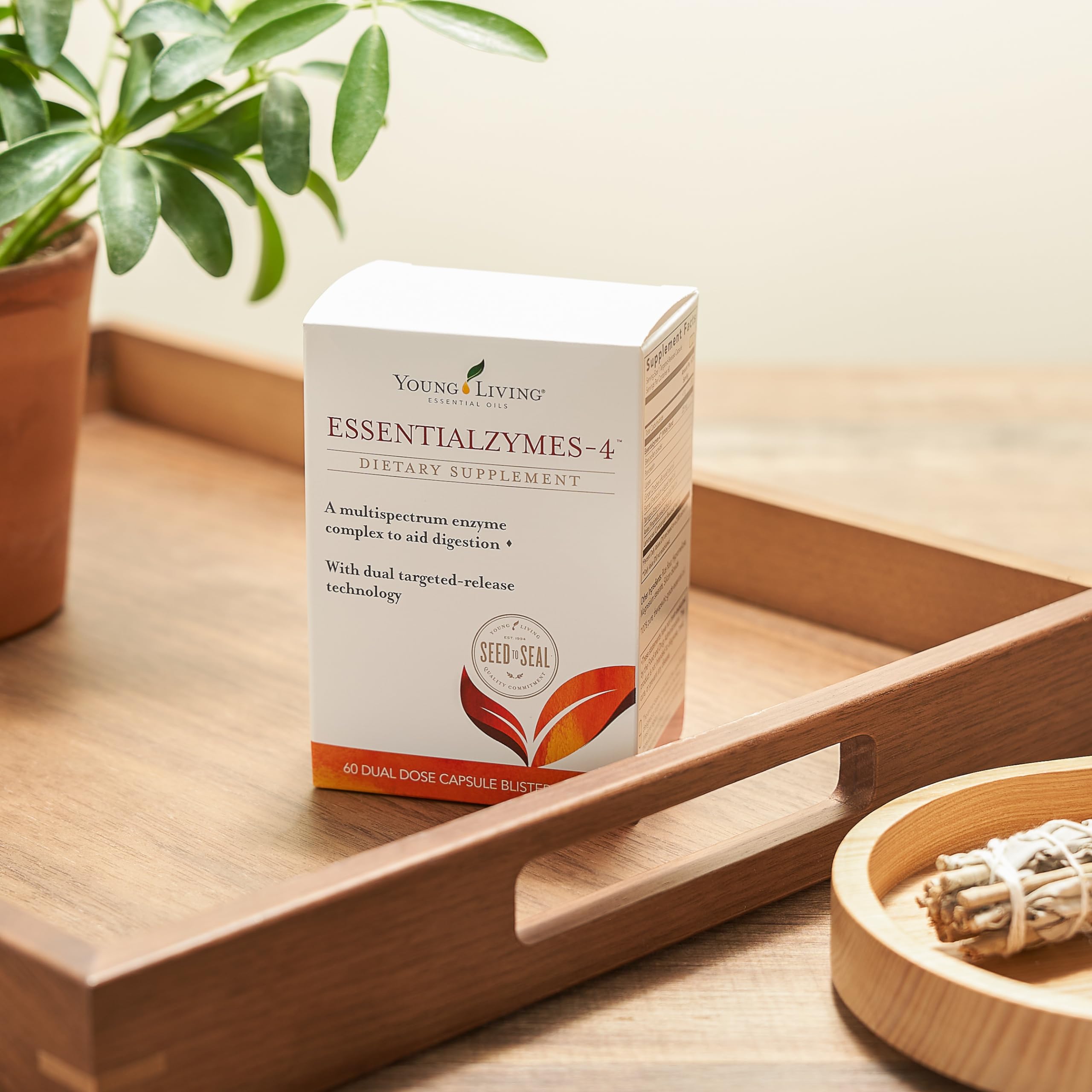 Young Living Essentialzymes-4 Digestive Enzymes - 60 Dual Dose Capsules for Gut Health & Nutrient Absorption | Supports Digestion After Meals & Occasional Bloating Relief