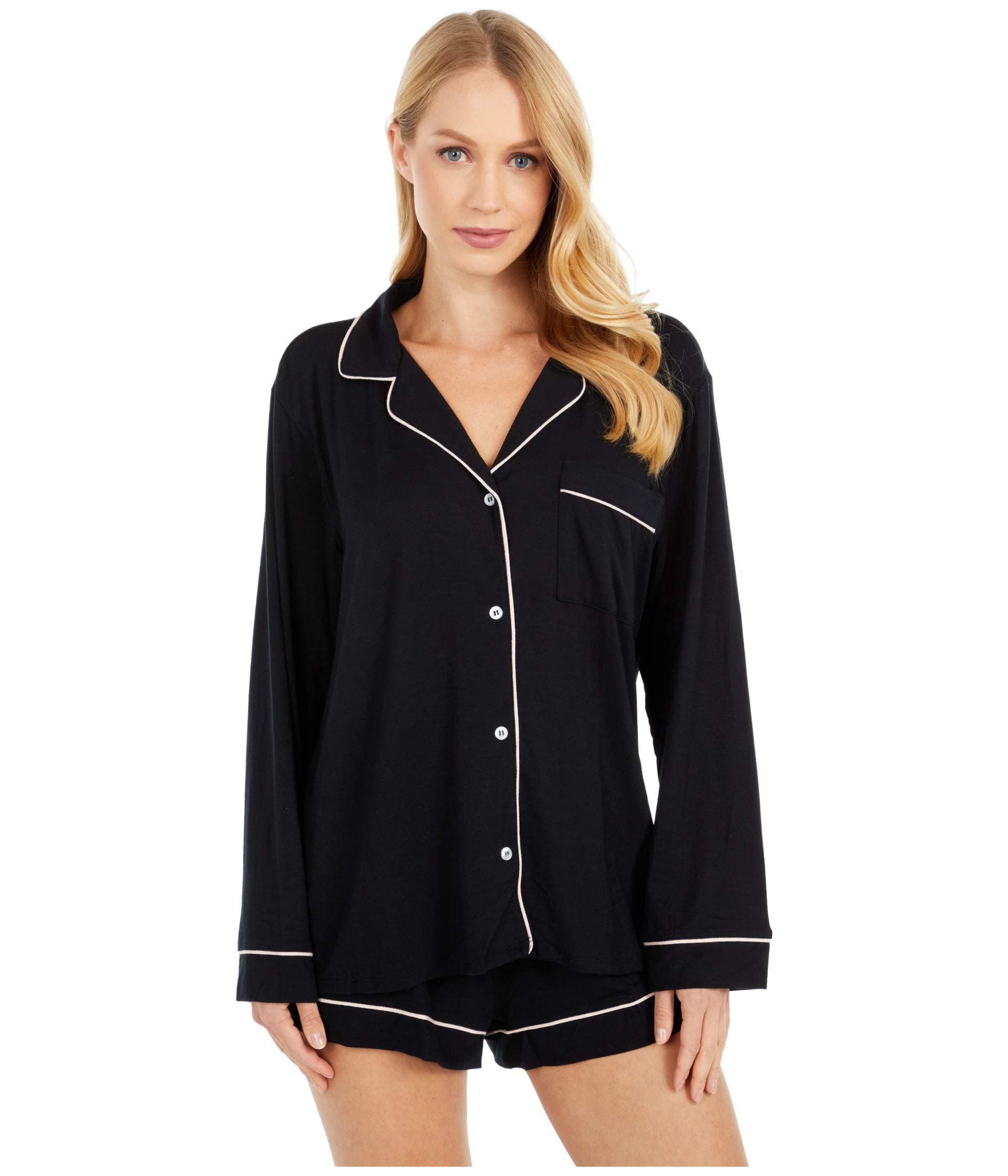 Eberjey Gisele Classic Women's Pajama Set - Soft Long Sleeve Sleep Shirt & Comfortable Shorts for Cozy Nights | Perfect for Lounging, Sleeping & Relaxing at Home