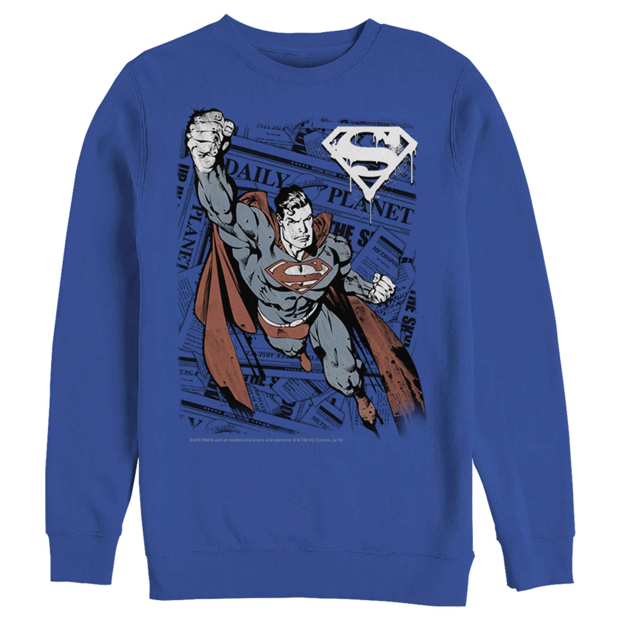 Men's Superman Newspaper Sweatshirt – Casual & Comic Style