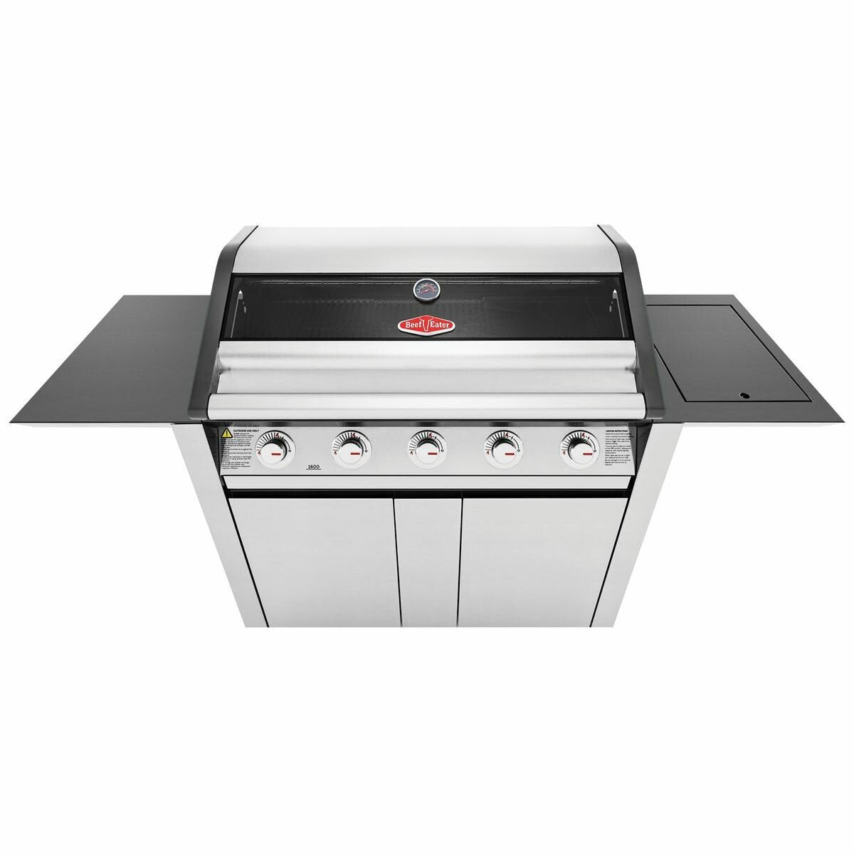 Beefeater 1600 Series 5-Burner Stainless Steel BBQ Grill with Side Burner & Rolling Cart - BMG1651SA - Perfect for Backyard Grilling, Outdoor Parties, and Family Gatherings