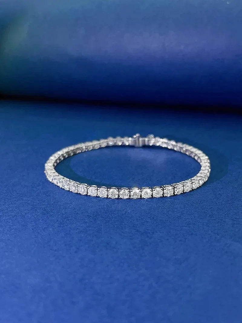 18K White Gold Tennis Bracelet for Women - 5.57ct/6.46ct Real Natural Diamonds | Luxury Minimalist Jewelry | Perfect for Weddings, Anniversaries & Special Occasions