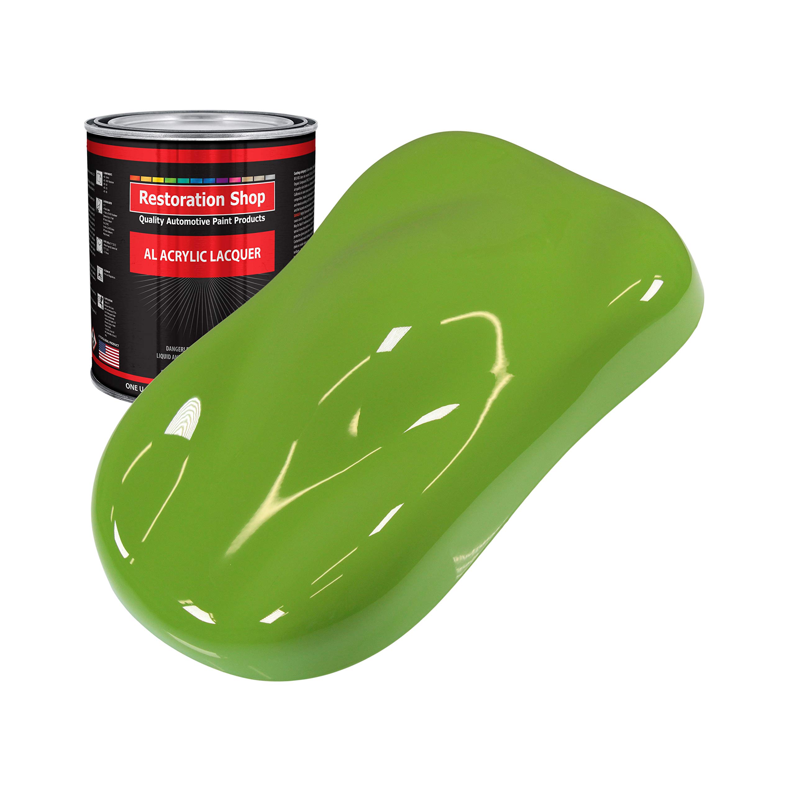 Restoration Shop - Sublime Green Acrylic Lacquer Auto Paint (1 Quart) - Professional Gloss Finish for Cars, Trucks, Motorcycles, Guitars & Furniture - Perfect for DIY Auto Restoration, Custom Paint Jobs & Refinishing Projects