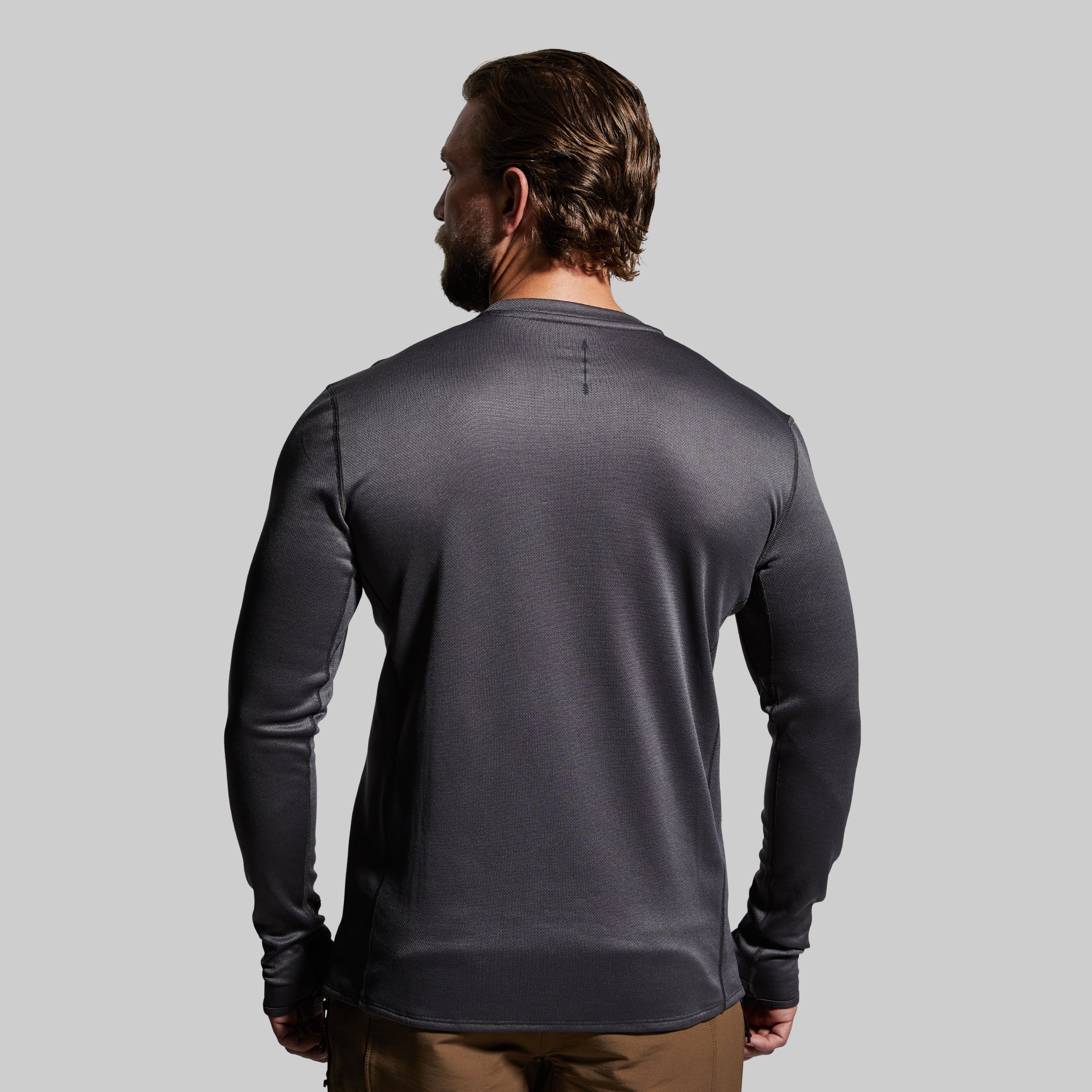 Men's Ridgeline Heavy Base Layer Top - Thermal Underwear for Cold Weather - Wolf Grey - Hiking, Skiing & Outdoor Activities
