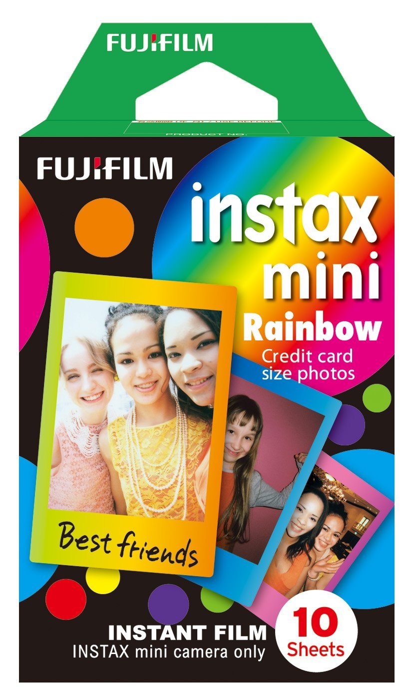 Fujifilm Instax Mini Rainbow Instant Film - 10 Exposures | Colorful Instant Photos for Parties, Travel & Scrapbooking