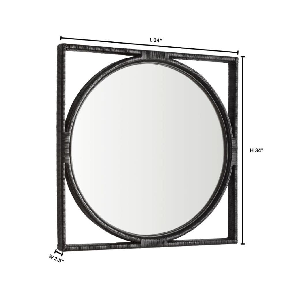 Cyan Design 11693 Pemba Large Black Wall Mirror - Elegant Home Decor for Living Room, Bedroom & Entryway