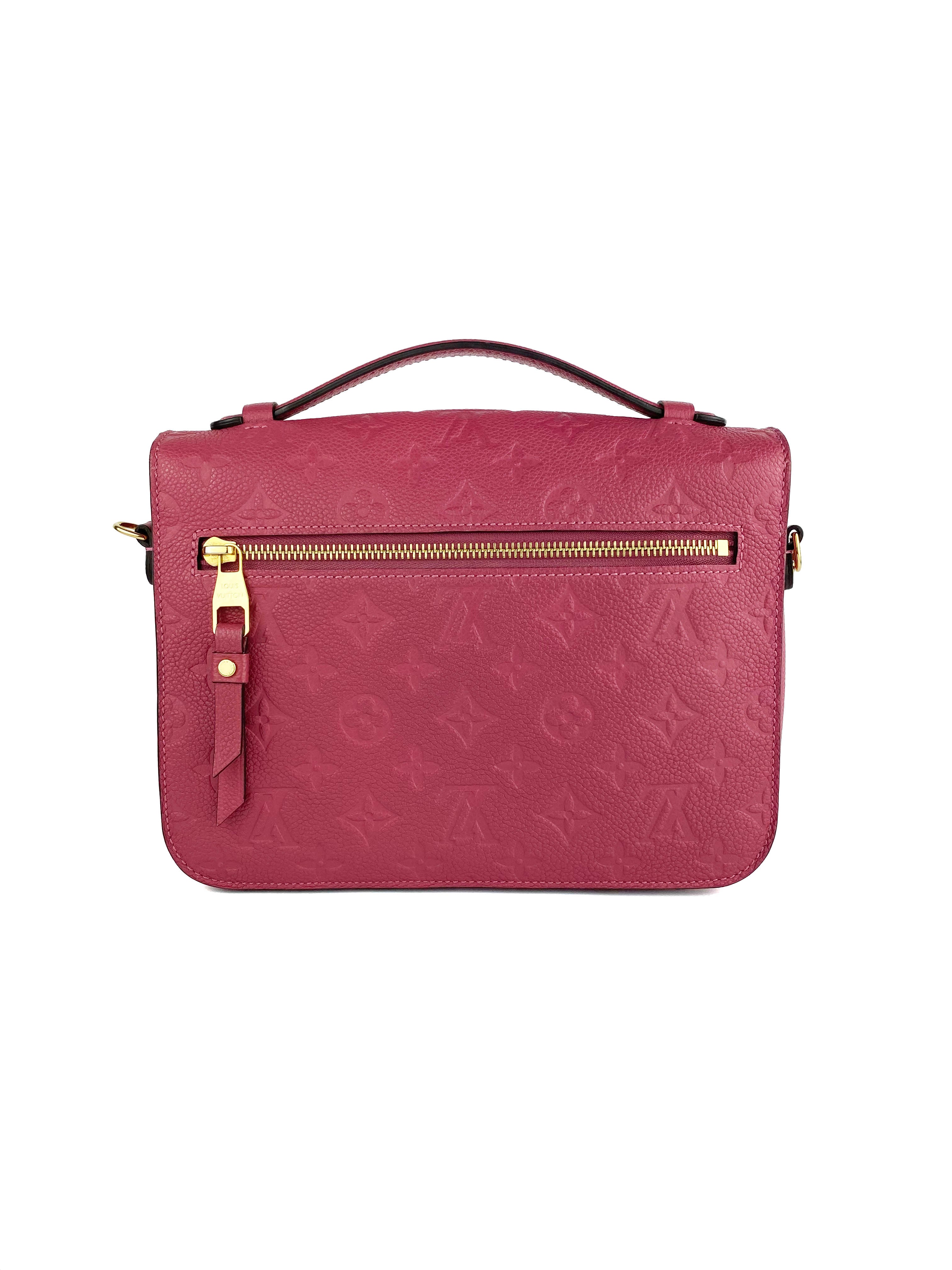 Louis Vuitton Pochette Metis Empreinte Leather Crossbody Bag in Rose Bruyere - Luxury Designer Handbag for Women, Perfect for Work, Travel & Everyday Use