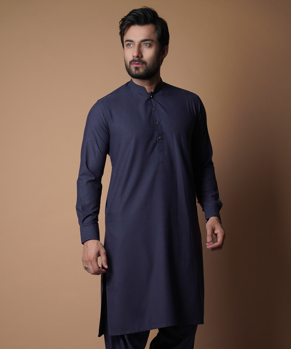 Elegant Ink Blue Shalwar Kameez - Traditional Pakistani Outfit for Women | Perfect for Weddings, Festivals & Special Occasions