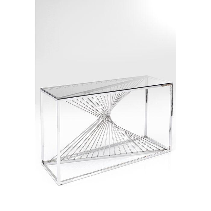 Premium Console Laser Silver/Clear Glass Table 120x40cm - Modern Living Room & Office Furniture for Stylish Home Decor