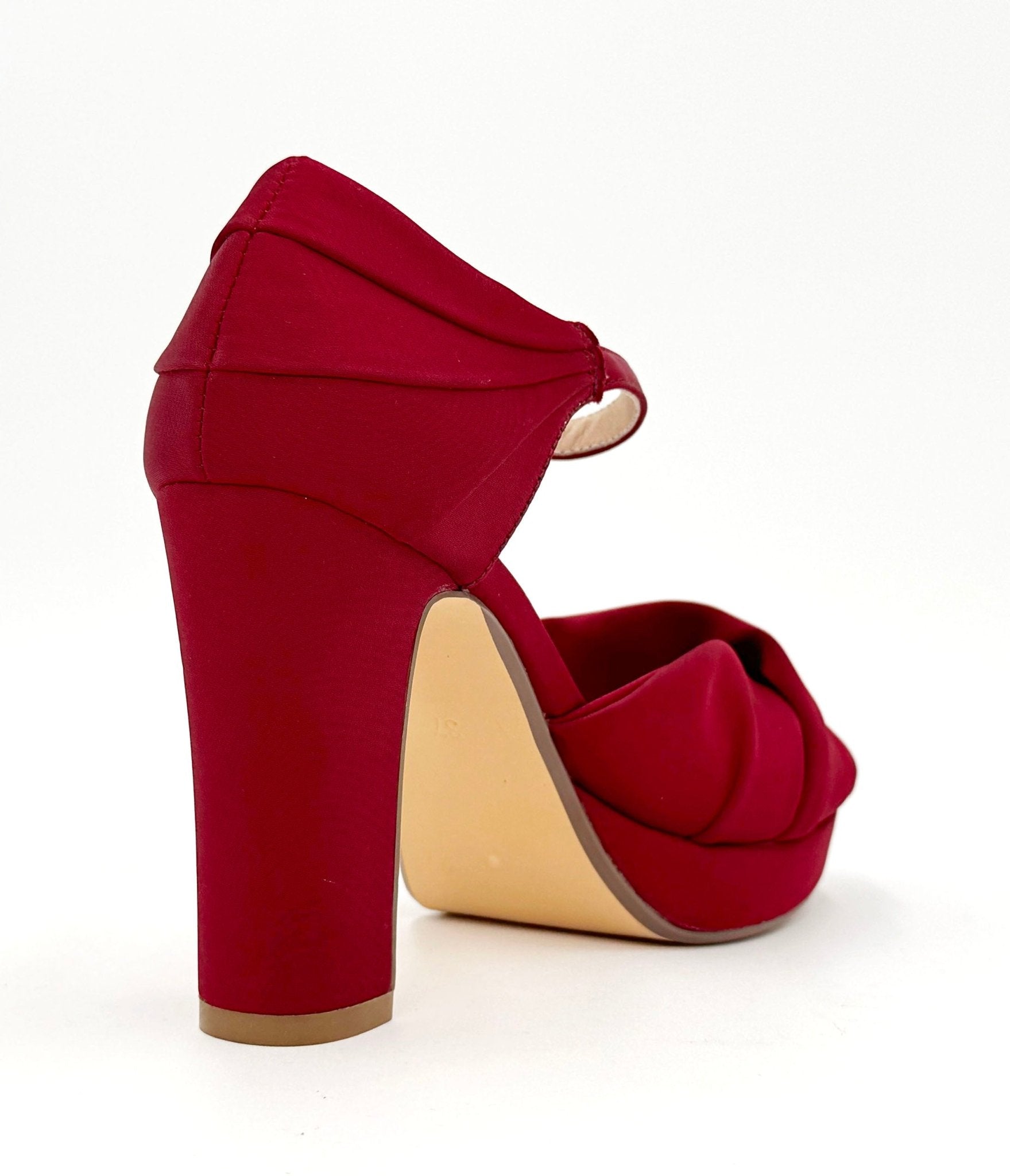 Chelsea Crew Red Satin Gloria Heels - Women's Elegant High Heel Pumps for Parties, Weddings & Special Occasions