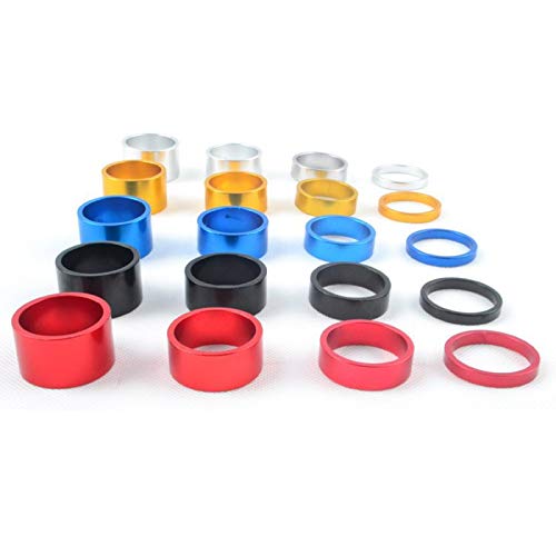 4Pcs/Set 5/10/15/20mm Aluminum Alloy Headset Spacers - 28.6mm Fork Washer Caps for Road Bike & Mountain Bike - Lightweight & Durable Cycling Accessories (Red) - Perfect for Bike Maintenance & Customization