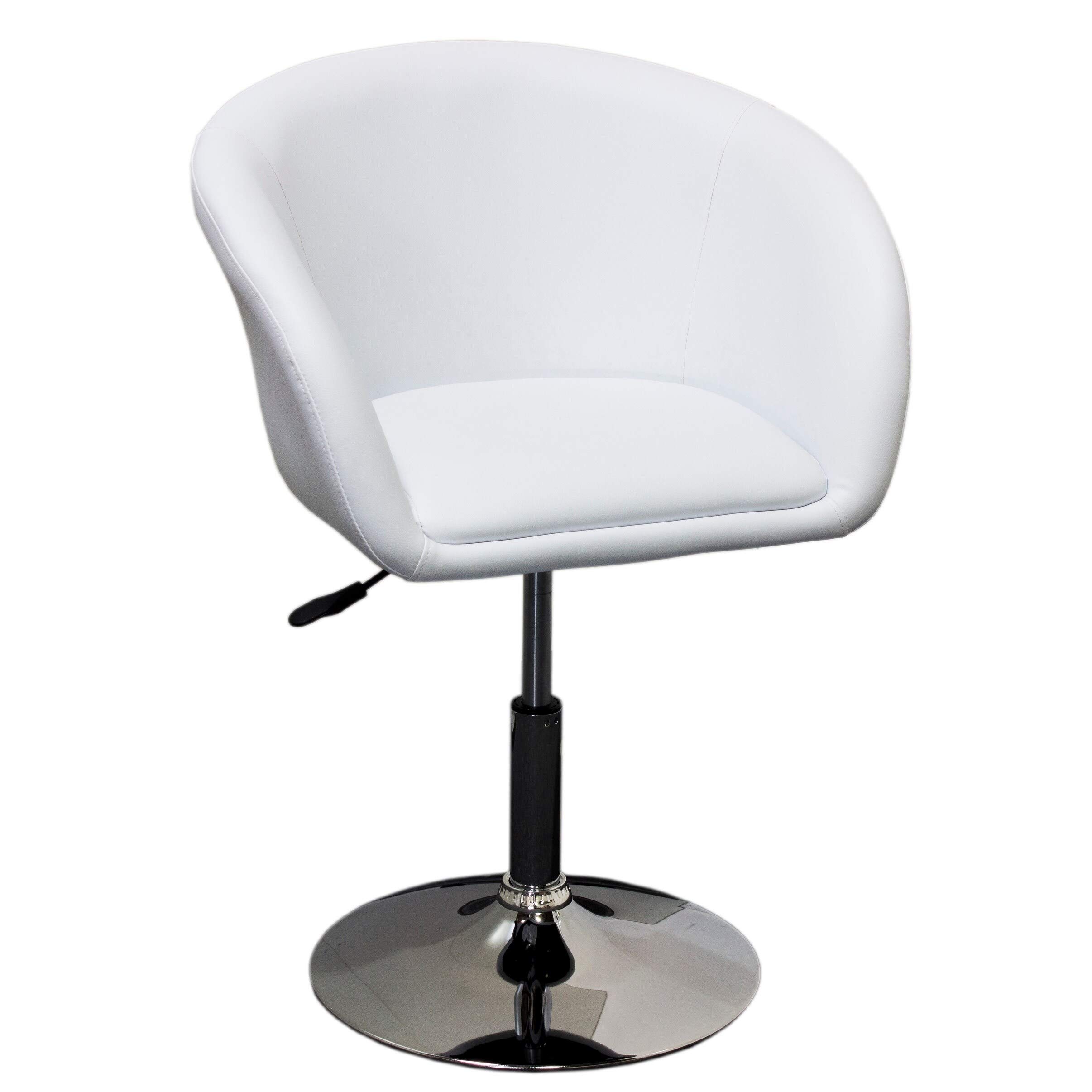 Best Adjustable Swivel Faux Leather Coffee Chair - Modern Gray Accent Chair for Living Room, Office & Reading Nook - Comfortable Lounge Chair with 360° Rotation