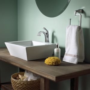 Delta Faucet Dryden Vessel Sink Faucet in Champagne Bronze - 8 Inch Tall Single Hole Bathroom Faucet for Vessel Sinks, Waterfall Spout Design, Matte Gold Finish - Perfect for Modern Bathroom Vanities and Powder Rooms