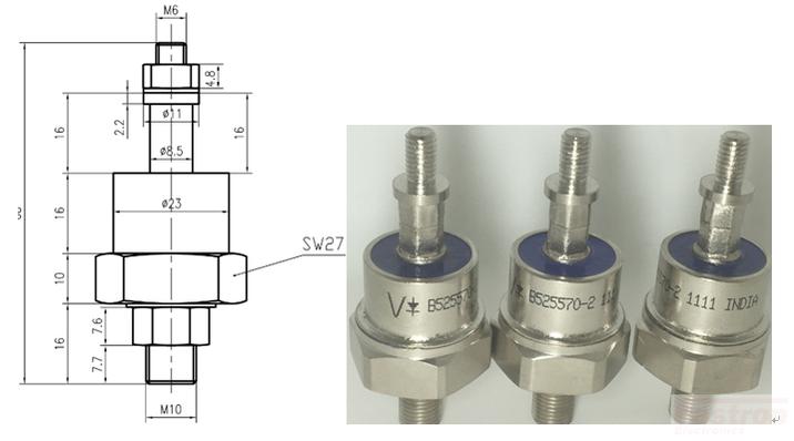 B525570-2 Rotating Diode 3/8-24 UNF 2A Cathode Stud - Replacement Part for Alternators & Generators | Ideal for Industrial Machinery and Power Equipment Maintenance