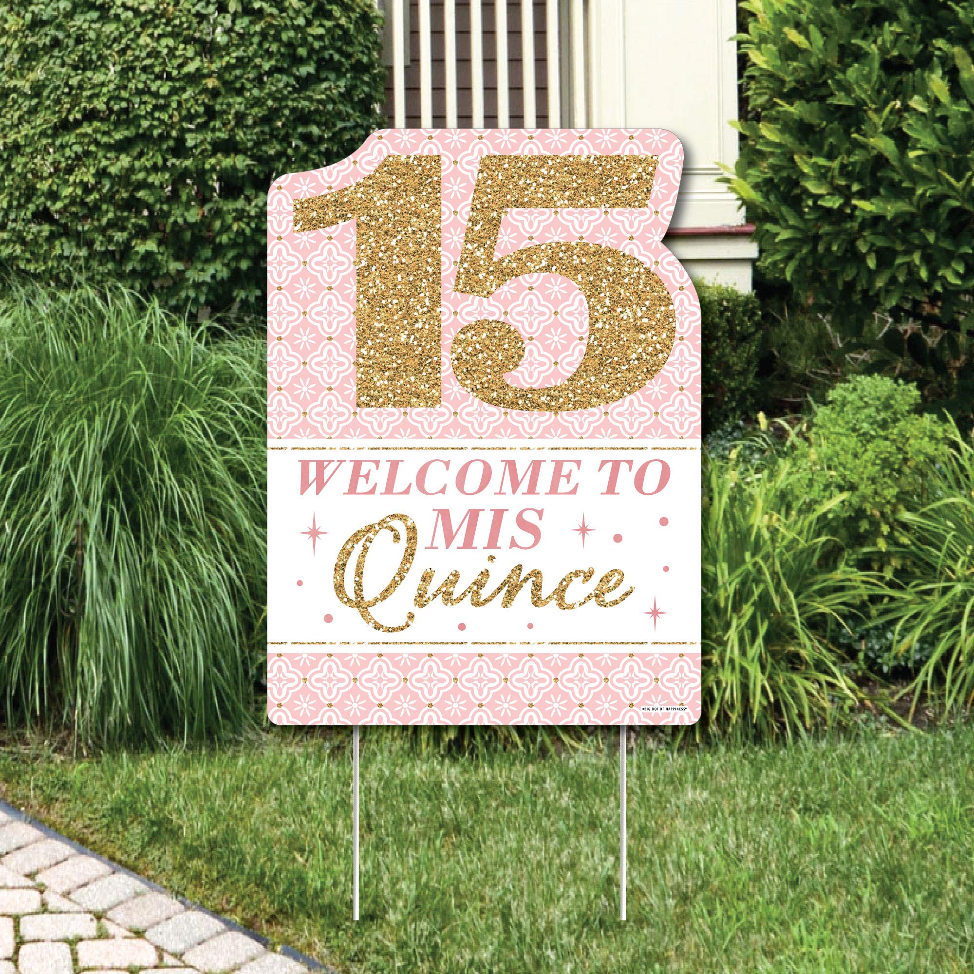 Big Dot of Happiness Mis Quince Anos - Quinceanera Sweet 15 Birthday Party Decorations Set - Welcome Yard Sign for Outdoor & Indoor Celebrations