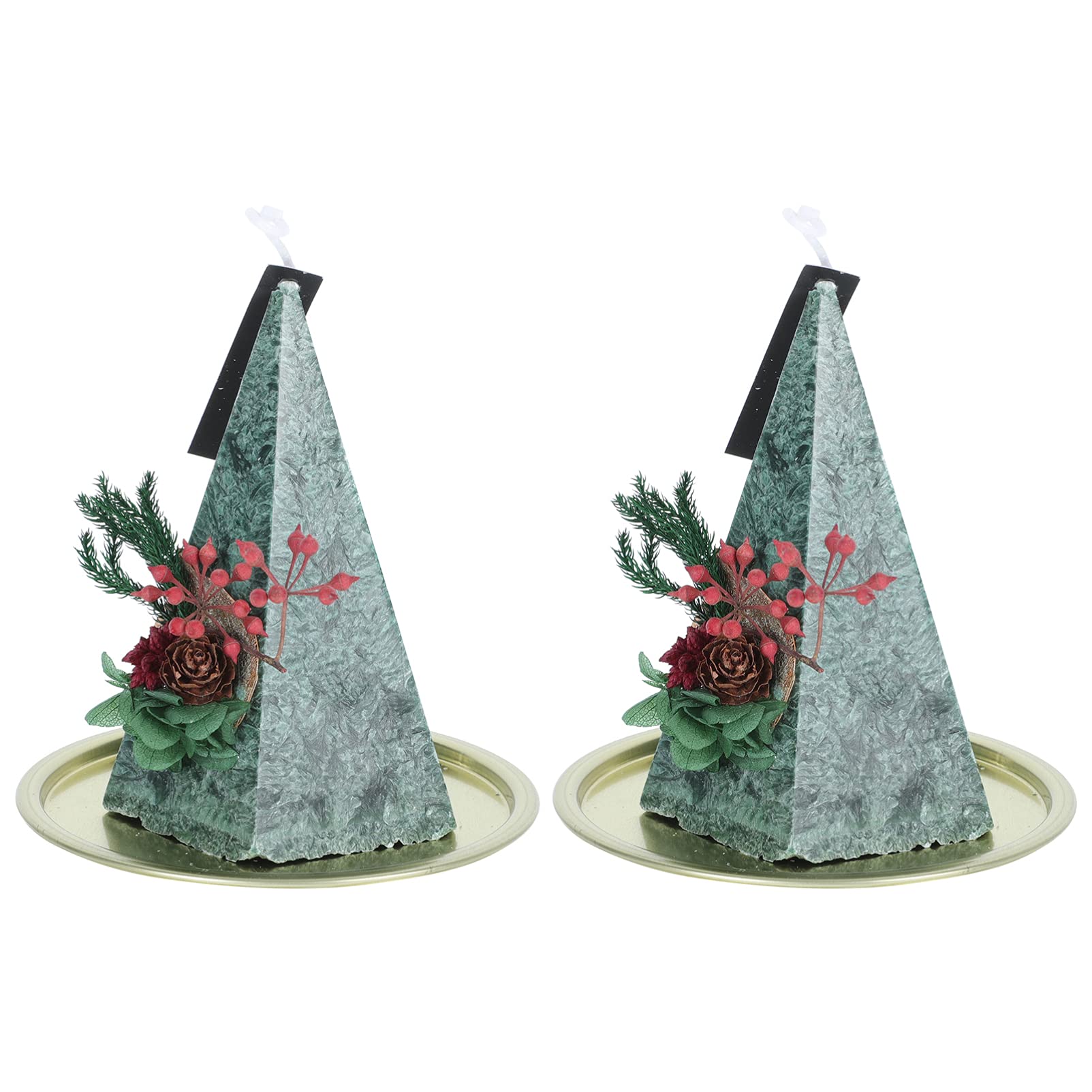 Christmas Pyramid Candles - 2pcs Scented Soy Wax for Home & Gifts