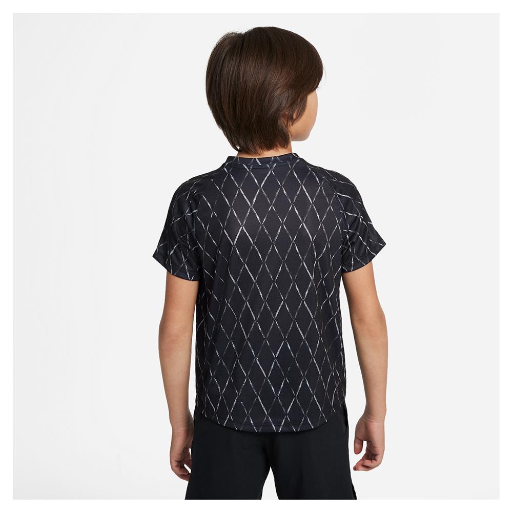 Boys' Dri-FIT Victory Printed Tennis Shirt - Moisture-Wicking Performance Top for Junior Tennis & Sports Training