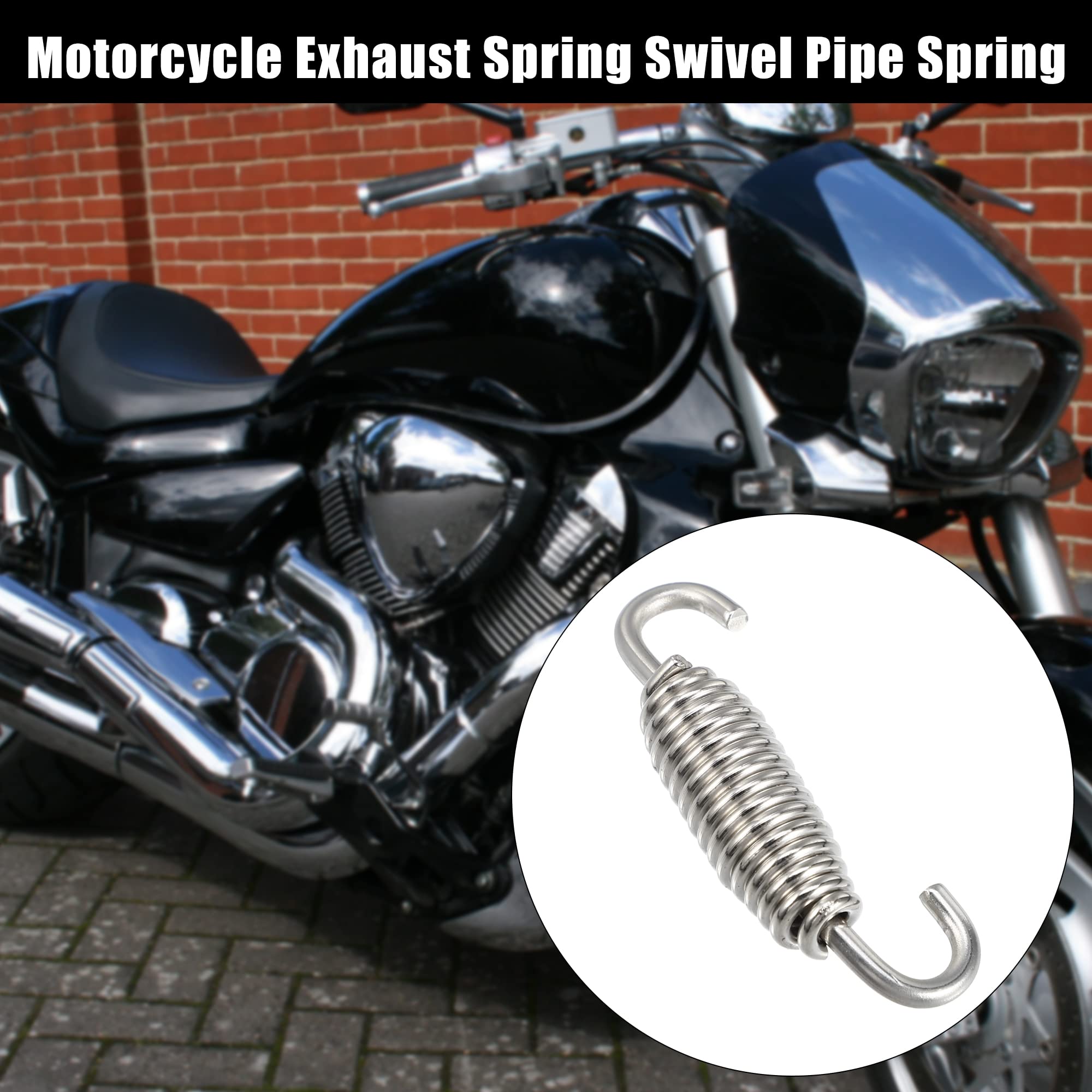 X AUTOHAUX 2 Pack Universal Motorcycle Exhaust Pipe Springs - 55mm (2.17