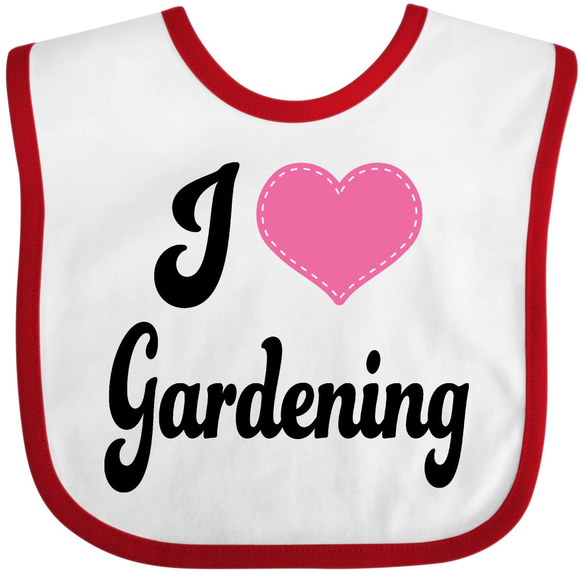 Inktastic Gardener I Love Gardening Baby Bib - Soft Cotton Bib for Infants & Toddlers, Cute Gardening Design, Adjustable Neck, Machine Washable - Perfect for Feeding, Playtime & Outdoor Activities