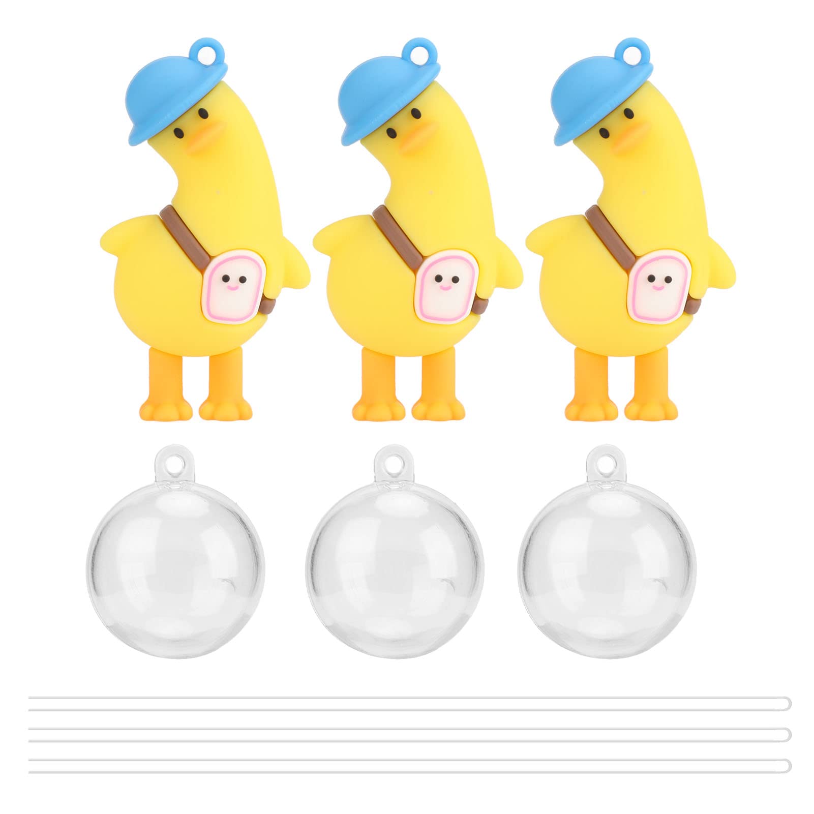 Pssopp 3-Pack Floating Aquarium Decorations - Cute Yellow Duck Shaped Realistic Fish Tank Accessories for Freshwater & Saltwater Aquariums | Fun Decor for Betta Tanks, Kids Rooms & Office Aquascaping