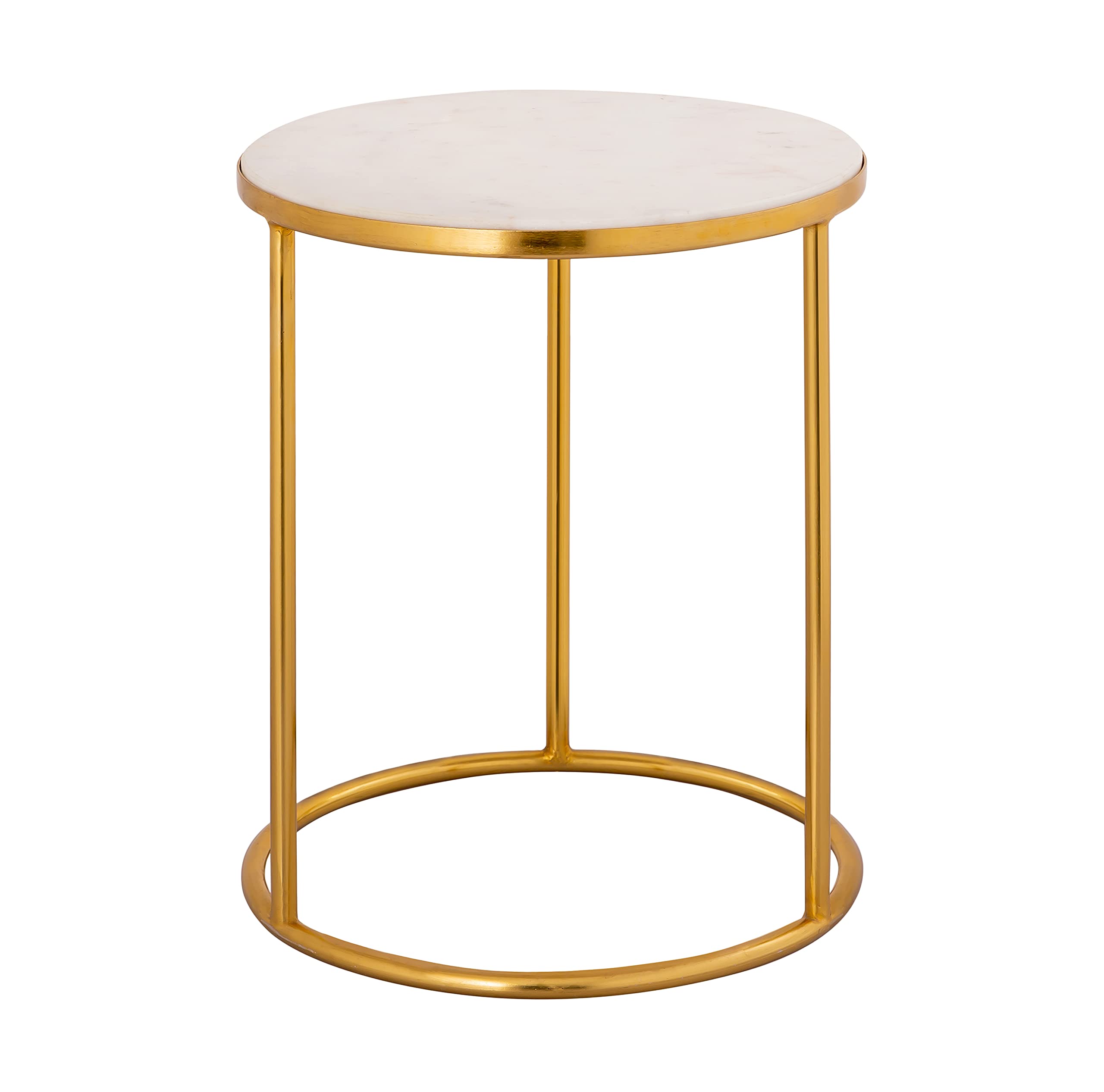 Tov Furniture 3-Piece Nesting Coffee Tables with Crescent Marble Tops & Gold Metal Legs - Modern Living Room Side Tables for Small Spaces, Home Decor & Entertaining