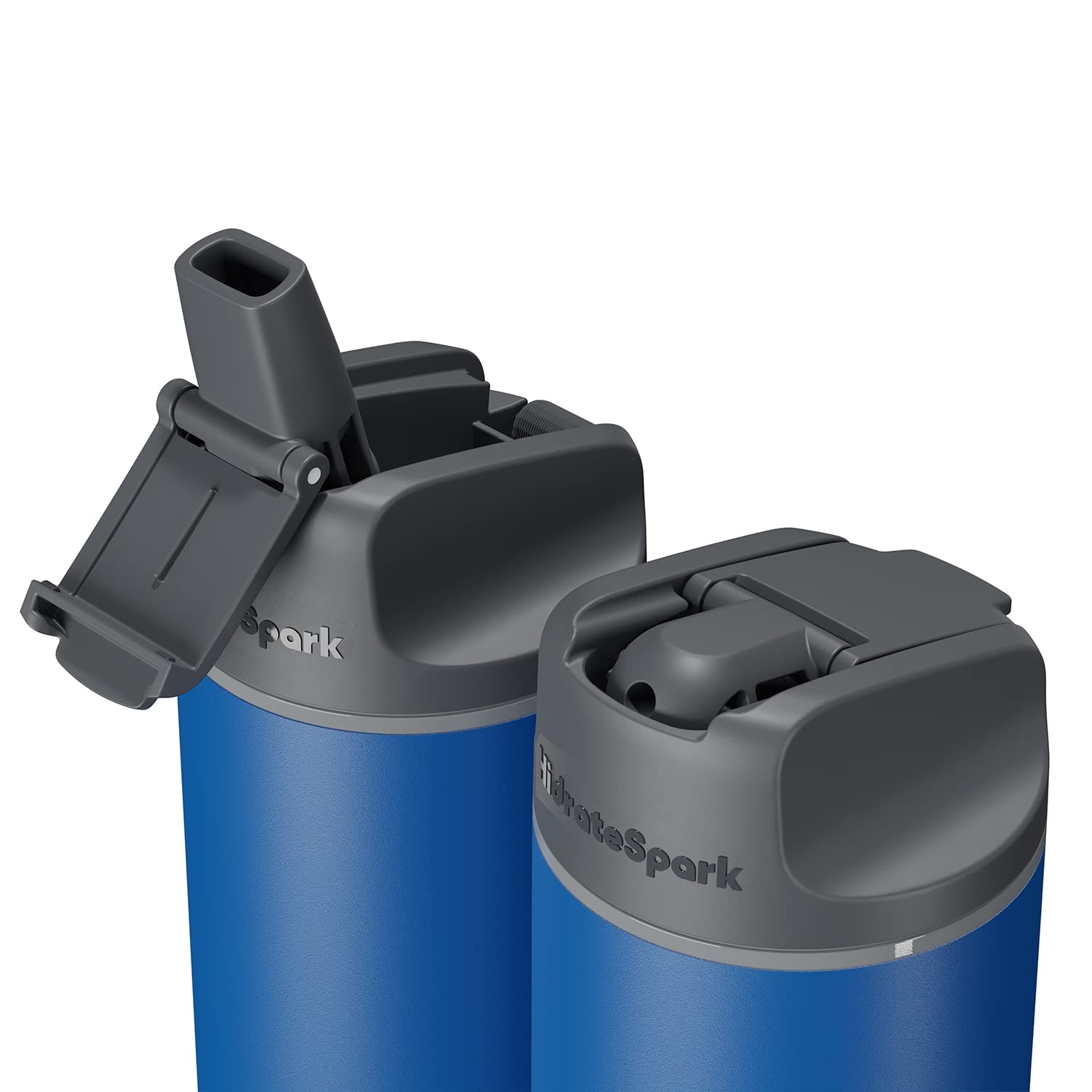 HidrateSpark Steel Smart Water Bottle with Straw - 21oz Deep Blue, Tracks Water Intake & Glows for Hydration Reminders - Perfect for Gym, Office, Hiking & Daily Hydration Tracking