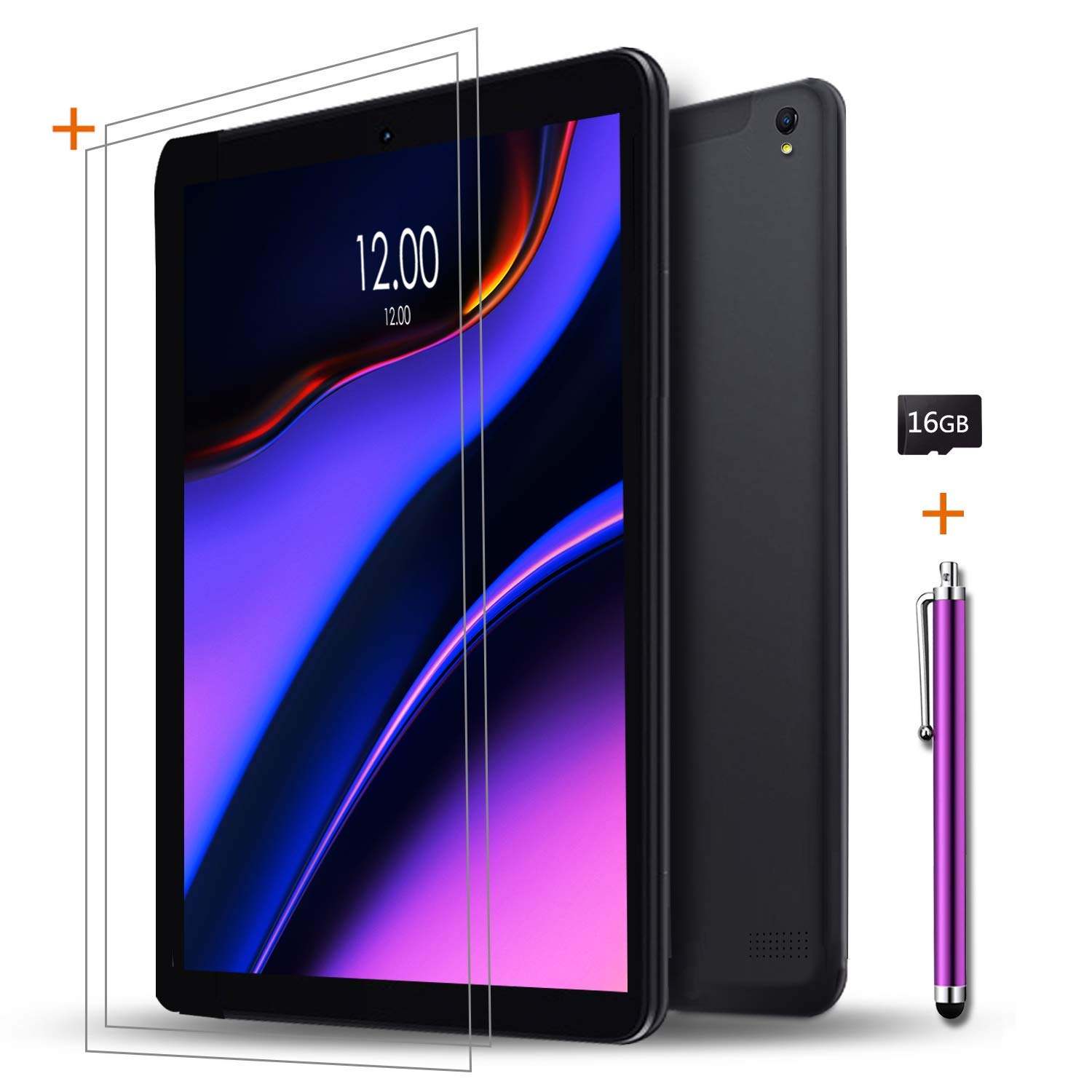 10 Inch Android Tablet with SIM Card Slot, Unlocked, 16GB SD Card & Stylus Pen - IPS Screen, 3G, WiFi, GPS, Bluetooth - Perfect for Travel, Work & Entertainment (Black)