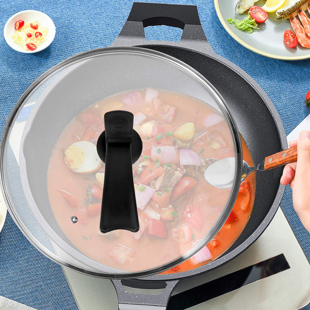 DOITOOL Tempered Glass Cookware Lid - Universal Round Pot Cover with Ergonomic Standing Handgrip - Heat Resistant Stovetop Lid for Saucepan, Frying Pan & Cooking Pot