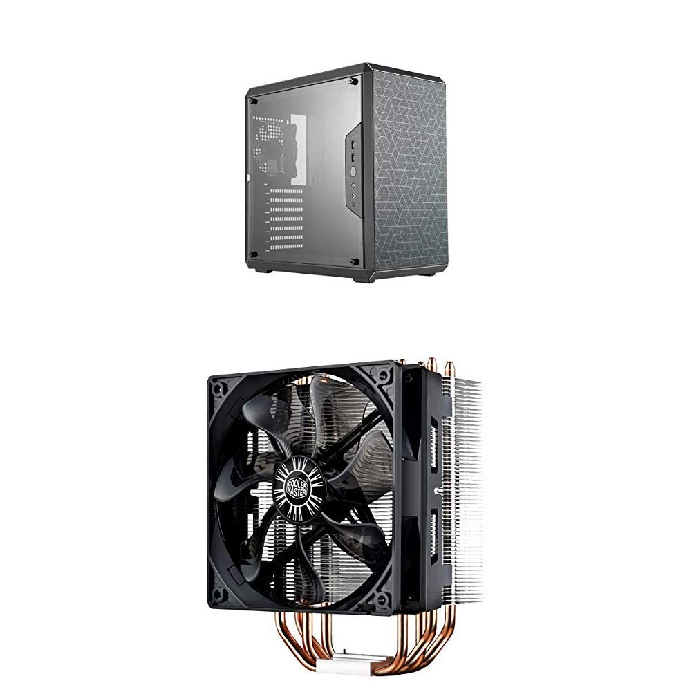 Cooler Master MasterBox Q500L mATX Tower Case - Supports ATX Motherboards, Magnetic Dust Filter, Hyper 212 Evo CPU Cooler with 4 Heatpipes | Perfect for Gaming PC Builds & Home Office Workstations