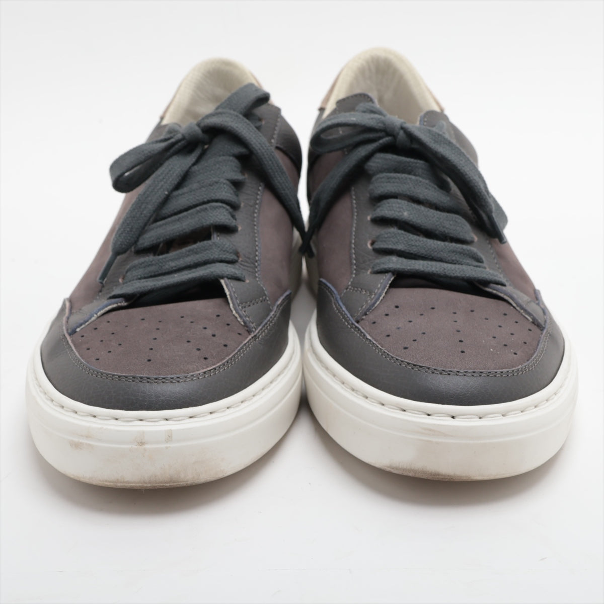Brunello Cucinelli Men's Brown & Gray Leather Suede Sneakers - Premium Casual Shoes for Men | Perfect for Business Casual, Weekend Outings & Travel