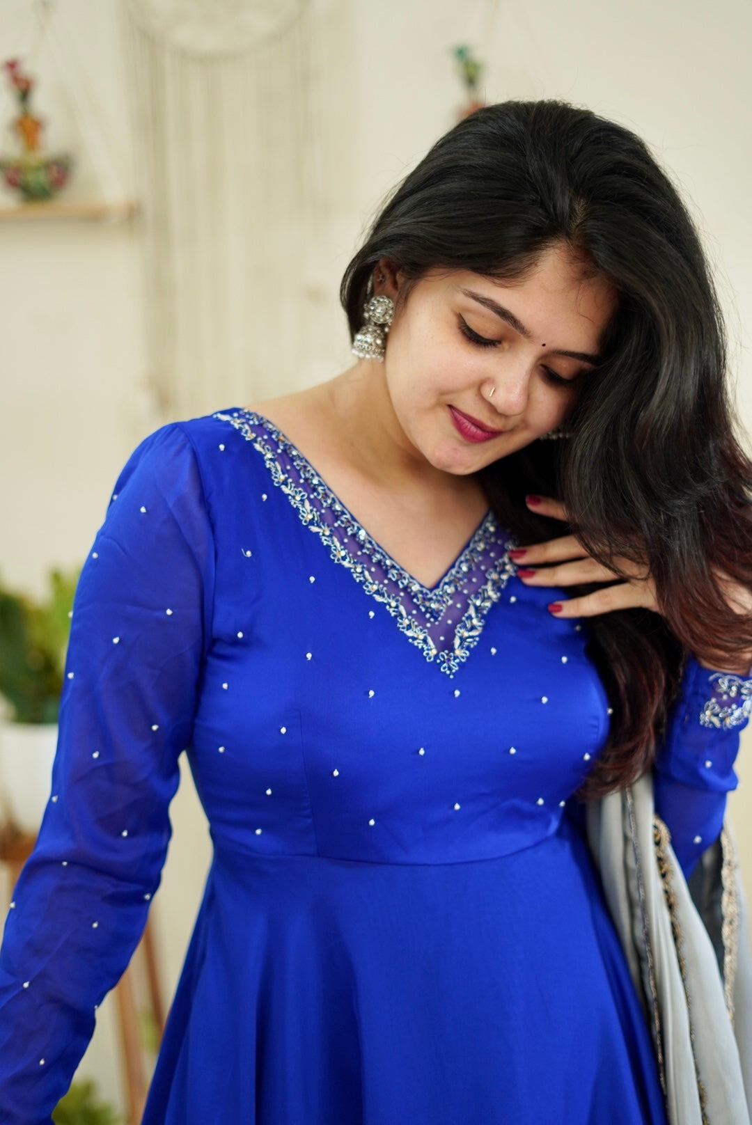 Premium Double Layer Anarkali Dress by Sakshi - Elegant Indian Ethnic Wear for Women | Perfect for Weddings, Parties & Festive Occasions