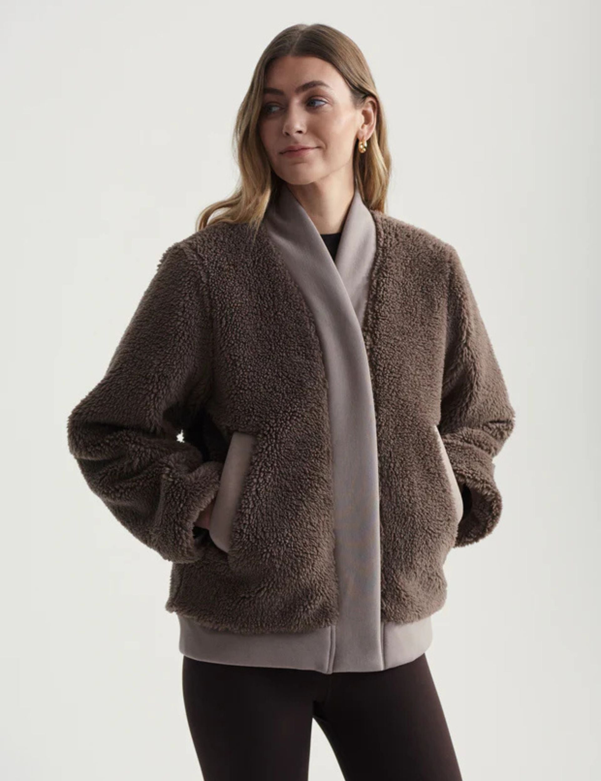 Joanna Reversible Jacket - Fungi/Coffee Quartz Color - Lightweight Waterproof Windbreaker for Women - Perfect for Hiking, Travel & Outdoor Adventures