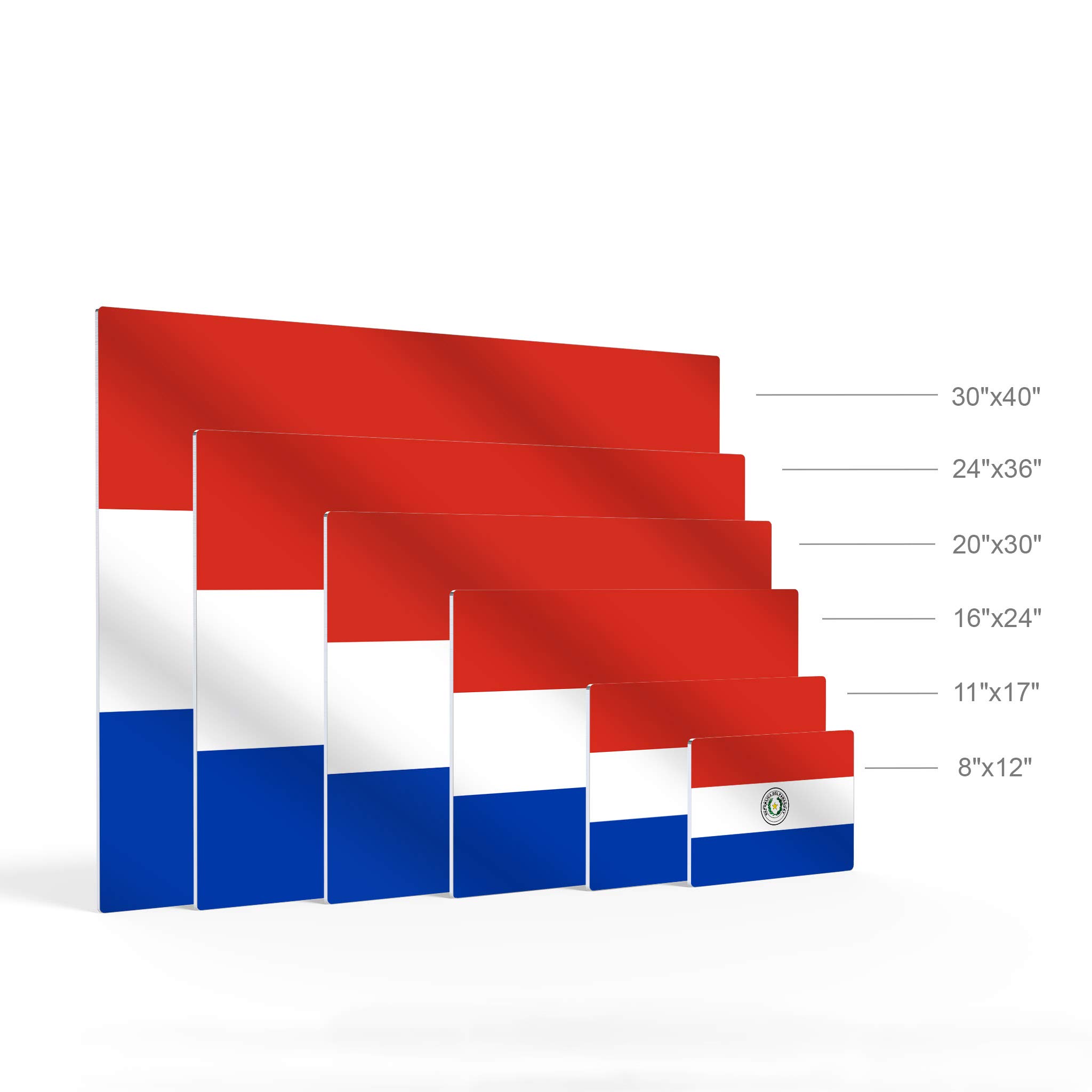 Paraguay Flag Metal Wall Art Print - 24x36 Inches, Ready to Hang, Made in USA | Modern Home & Office Decor for Living Room, Dorm, Bedroom, Kitchen, Man Cave, Sports Club & Bar | Patriotic Country Flags Wall Decor for Gifts & National Pride Display