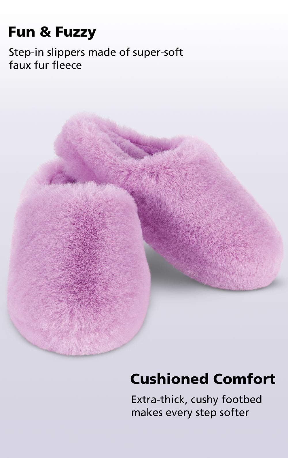 Cozy Women's Fluffy Slippers by PajamaGram - Soft Indoor/Outdoor House Shoes for Relaxing at Home, Spa Days & Winter Comfort