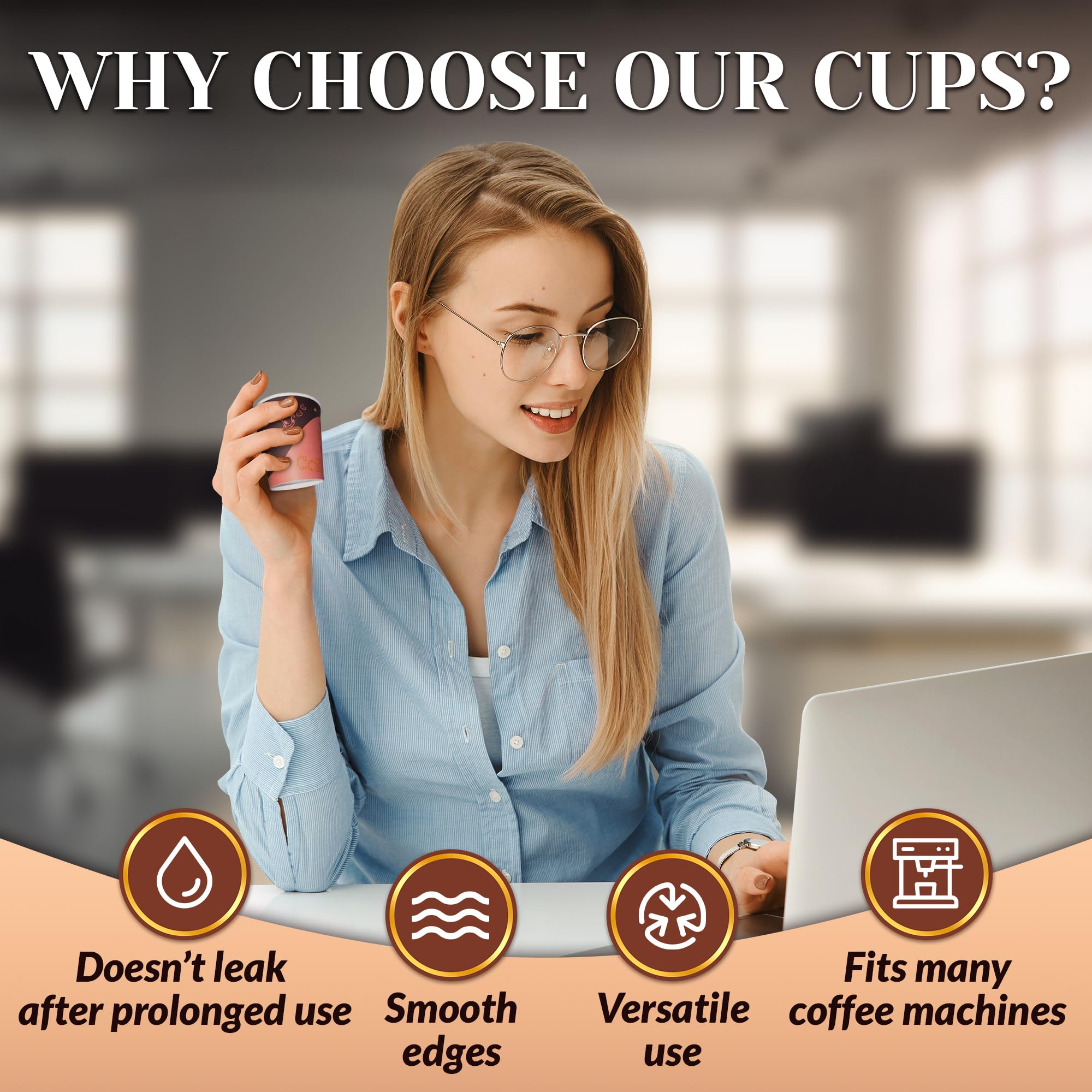 200-Pack 3 oz Disposable Espresso Cups - Sturdy Paper Coffee Cups for Hot Drinks, Compact & Durable for Coffee, Tea, Hot Chocolate | Eco-Friendly & Leak-Proof | Perfect for Home, Office, Cafes, Events & Travel | Great for Morning Coffee, Afternoon Tea & Entertaining Guests