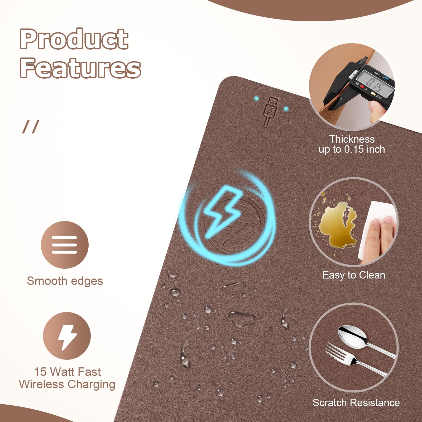 Firelison 2-in-1 Wireless Charging Mouse Pad - 36