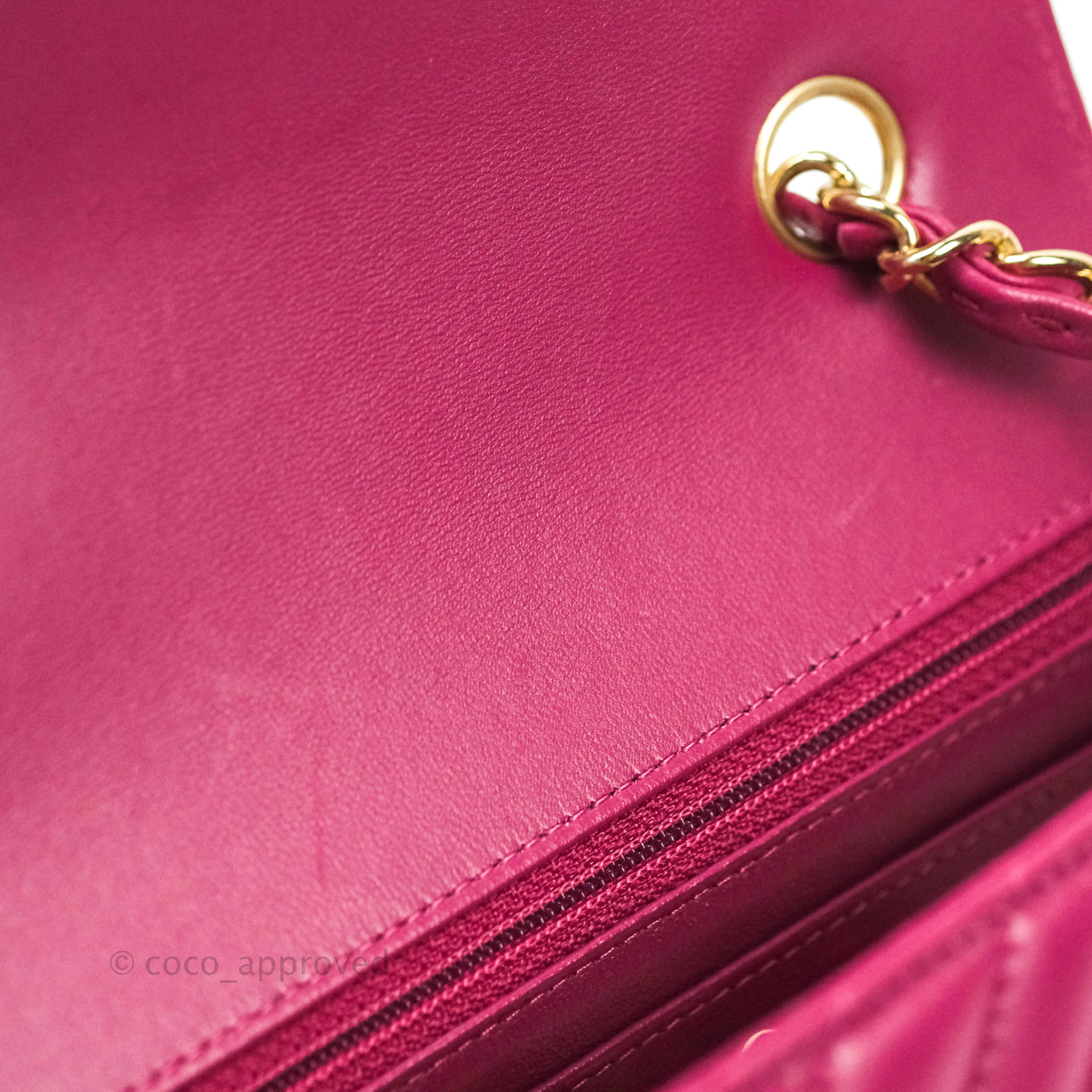 Chanel Chevron Mini Rectangular Lambskin Flap Bag in Dark Pink with Gold Hardware - Perfect for Evening Events & Luxury Fashion Accessories