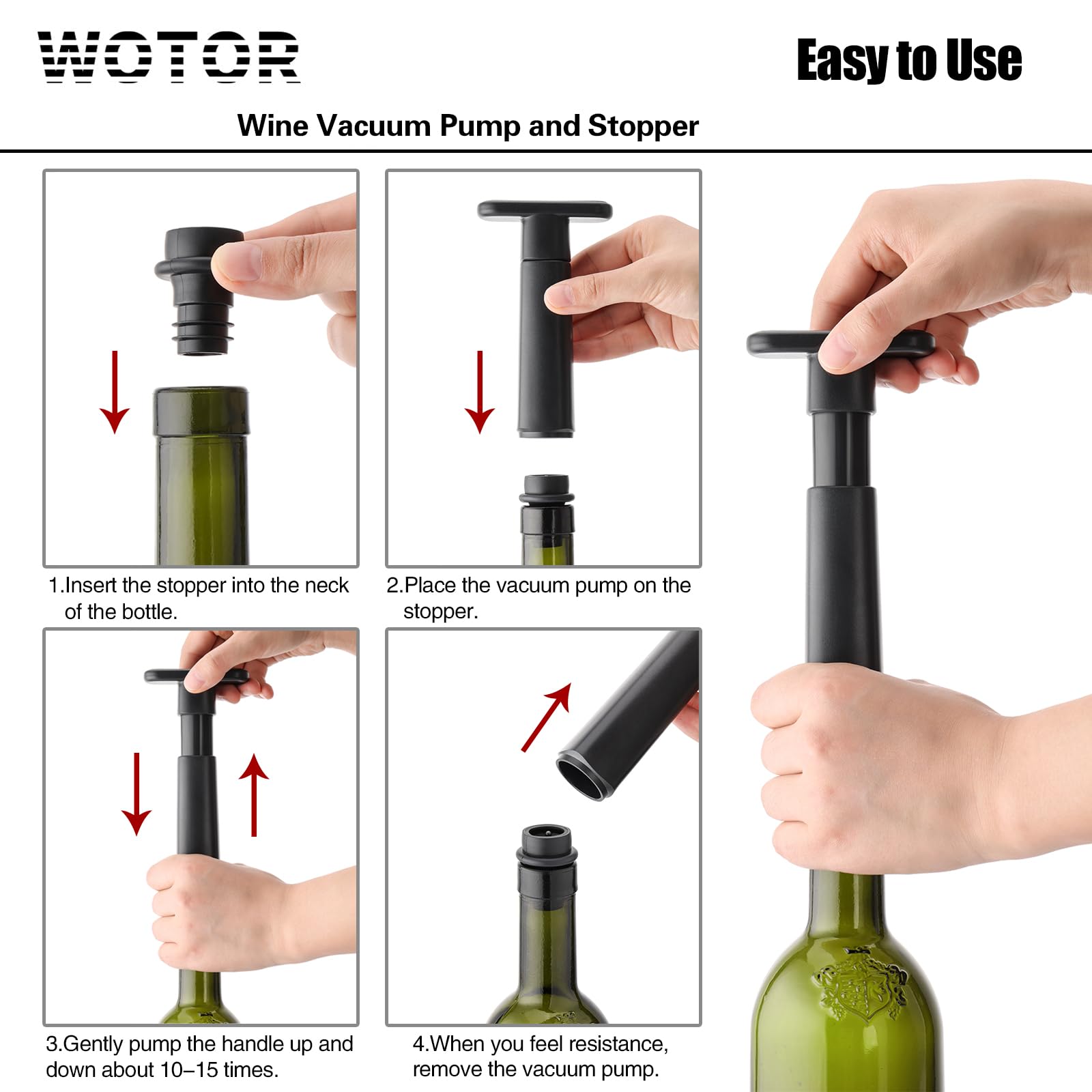 Premium Vacuum Wine Stoppers - 12 Pack Silicone Wine Savers & Preservers, Reusable Bottle Sealers to Keep Wine Fresh (Black) - Perfect for Parties, Gifts & Home Bars