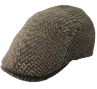 Stanton Tan Herringbone Wool Blend Flat Cap for Men - Classic Vintage Newsboy Hat for Casual & Formal Wear - Perfect for Outdoor Activities, Travel, and Daily Fashion