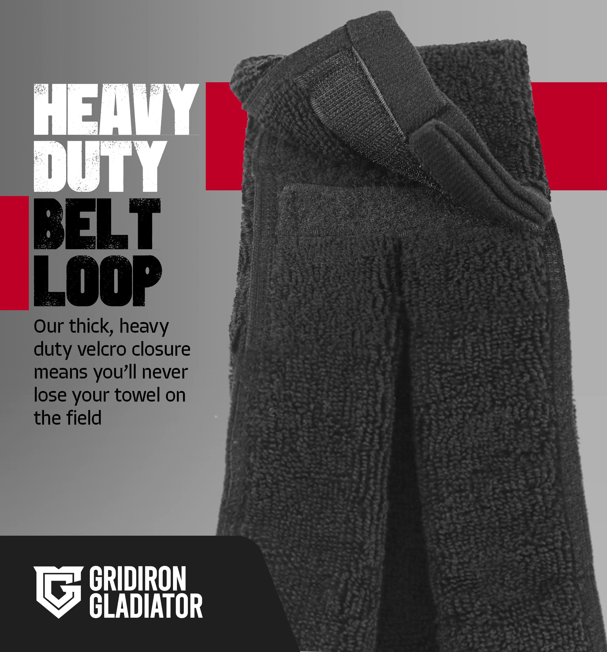 Premium Pure Cotton Football Towel for Youth & Men - Absorbent Sports Sideline Towel with Hook & Loop Closure - Perfect for Quarterbacks, Players & Coaches - Ideal for Training, Games & Outdoor Activities